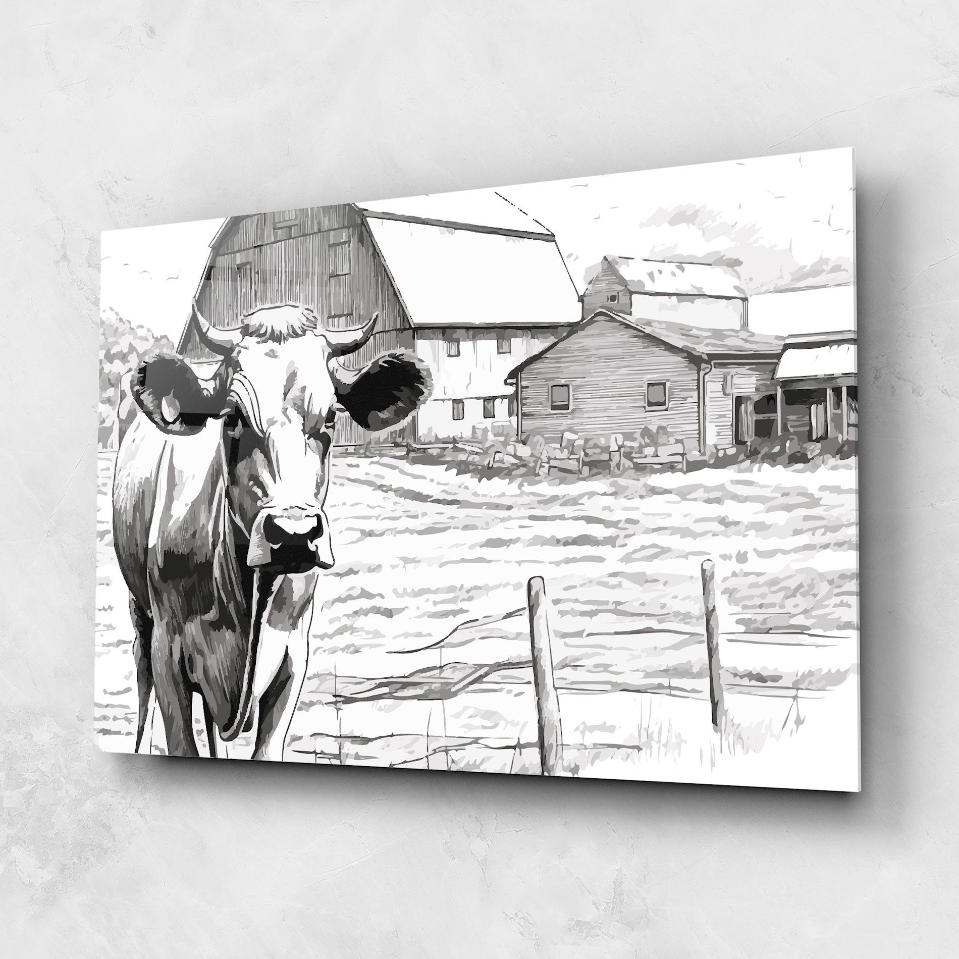 Obraz na Szkle Farm Cow mockup 1