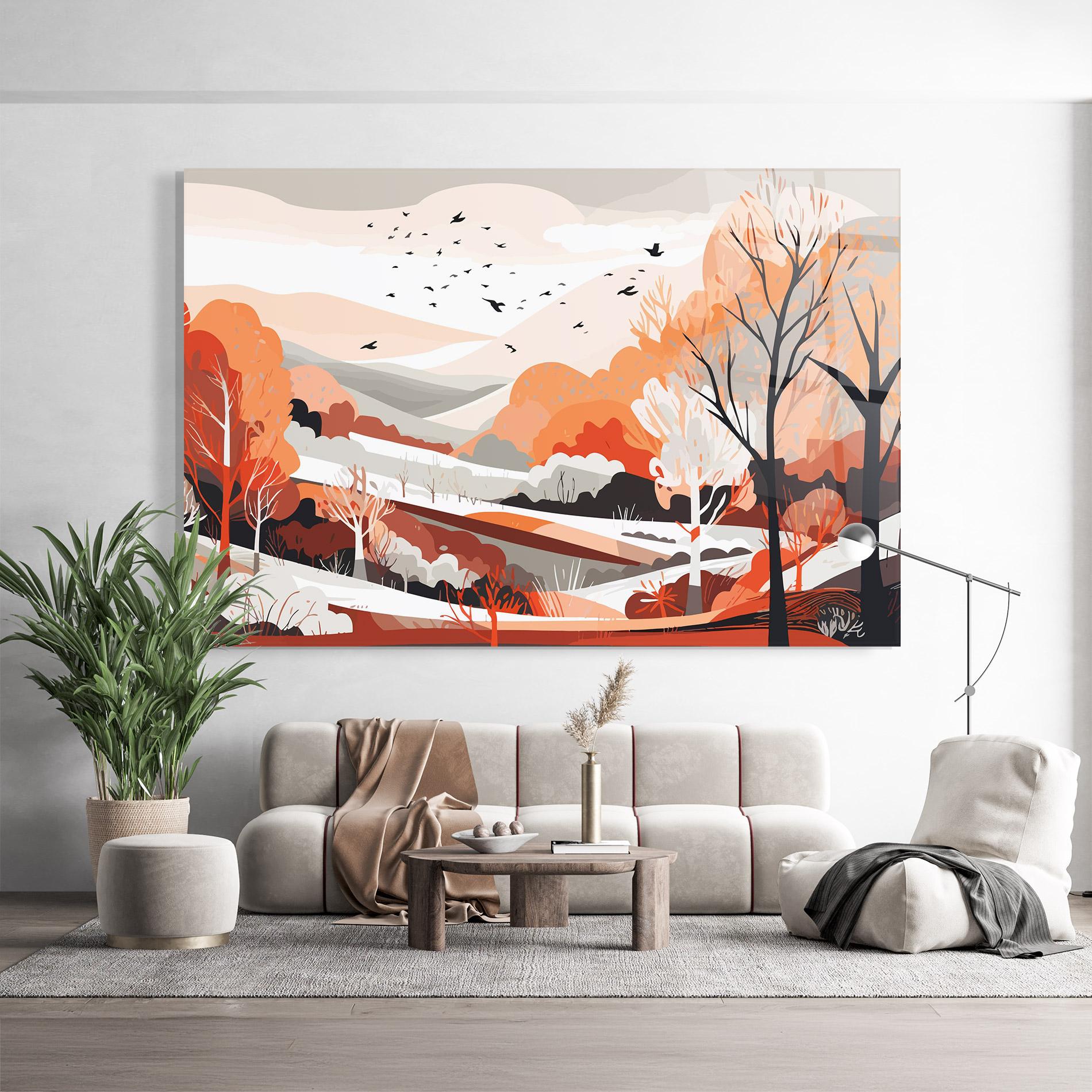 Obraz na Szkle Grey Orange Autumn mockup 9