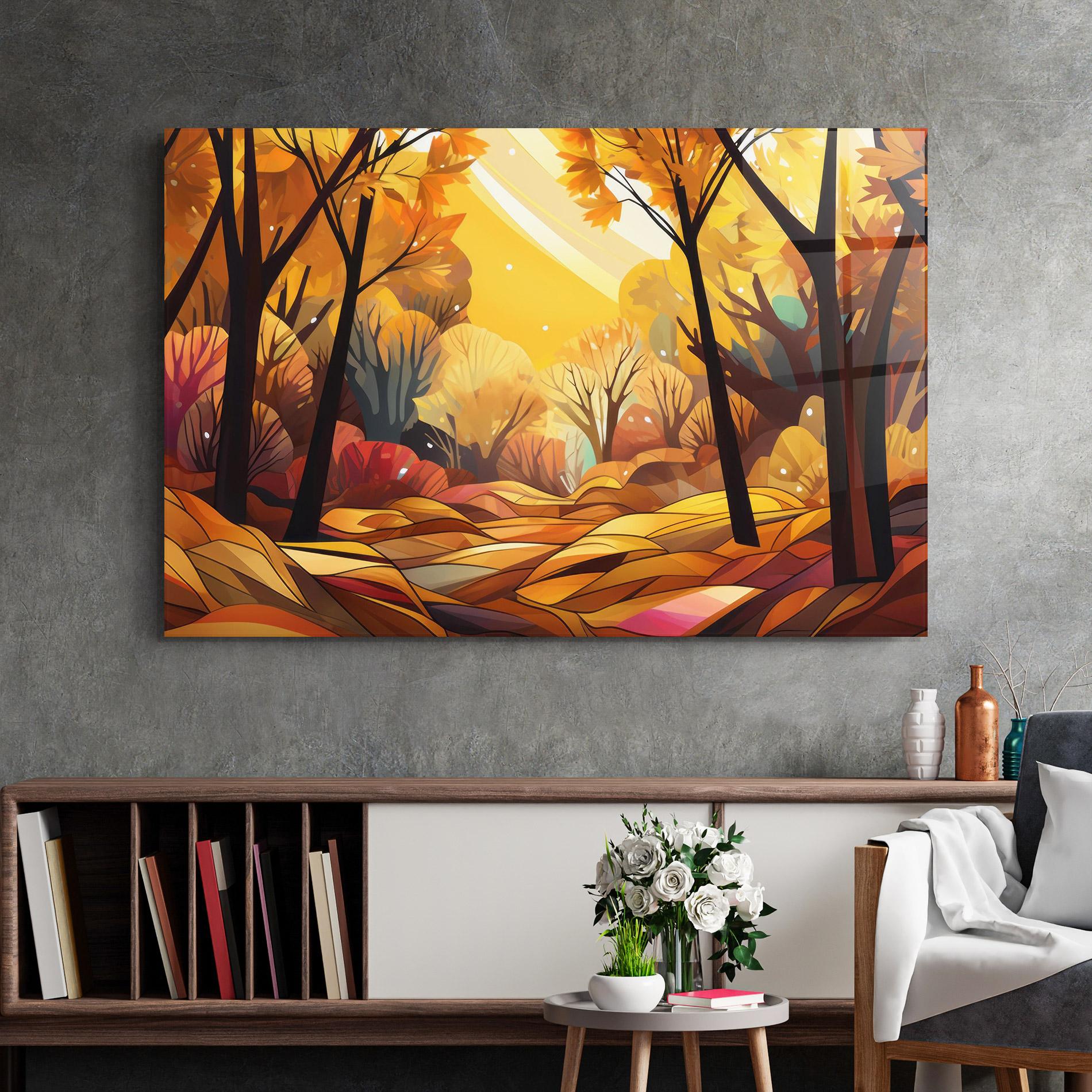 Obraz na Szkle Autumn Forest Art mockup 2