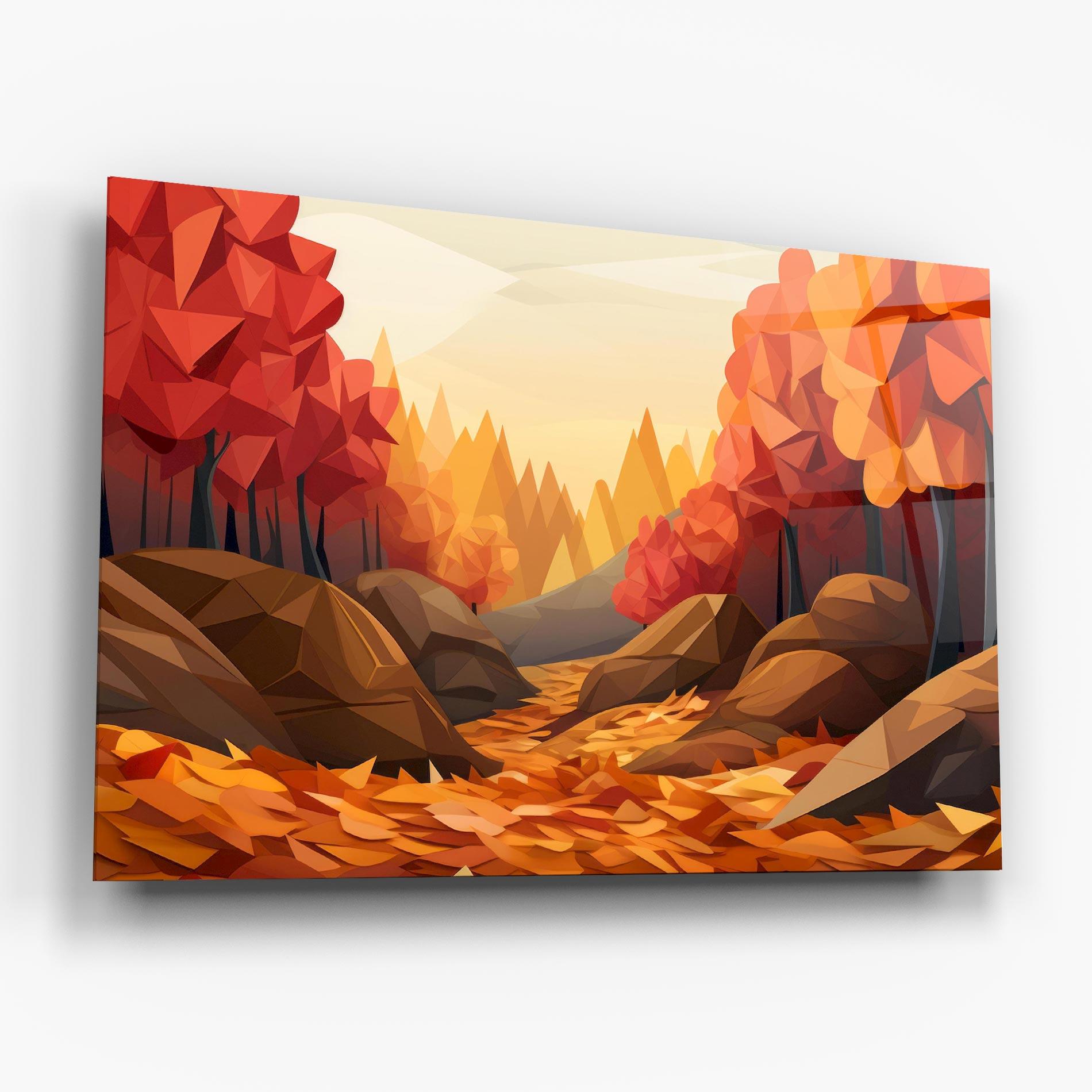 Obraz na Szkle Autumn Orange Forest mockup 6