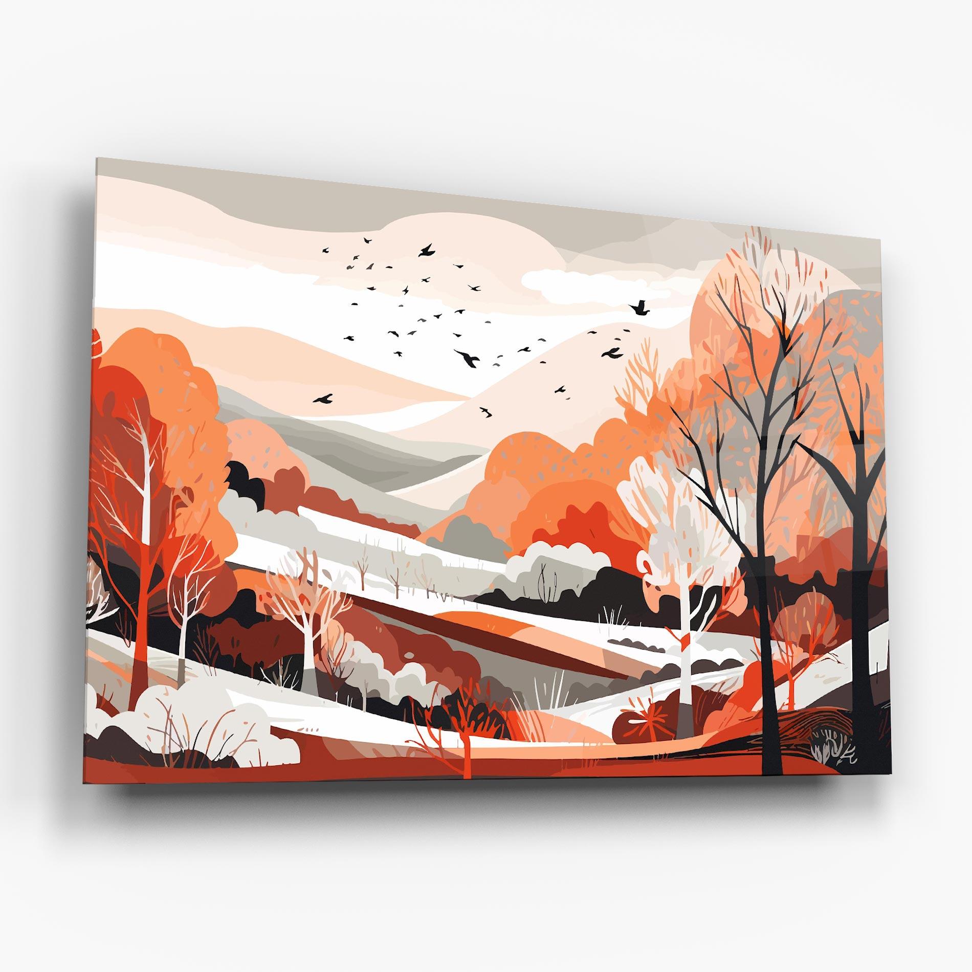 Obraz na Szkle Grey Orange Autumn mockup 6