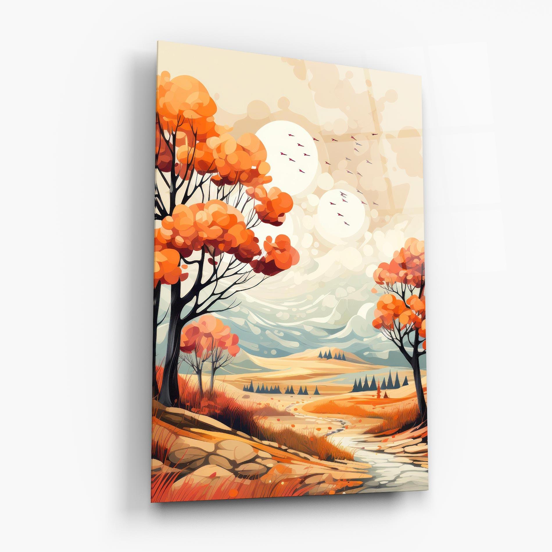 Obraz na Szkle Autumn Tree Painting mockup 6