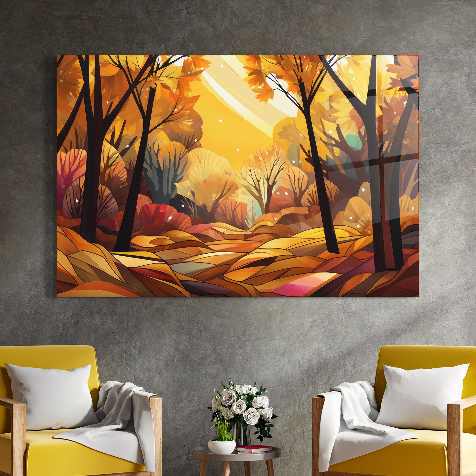 Obraz na Szkle Autumn Forest Art mockup 4
