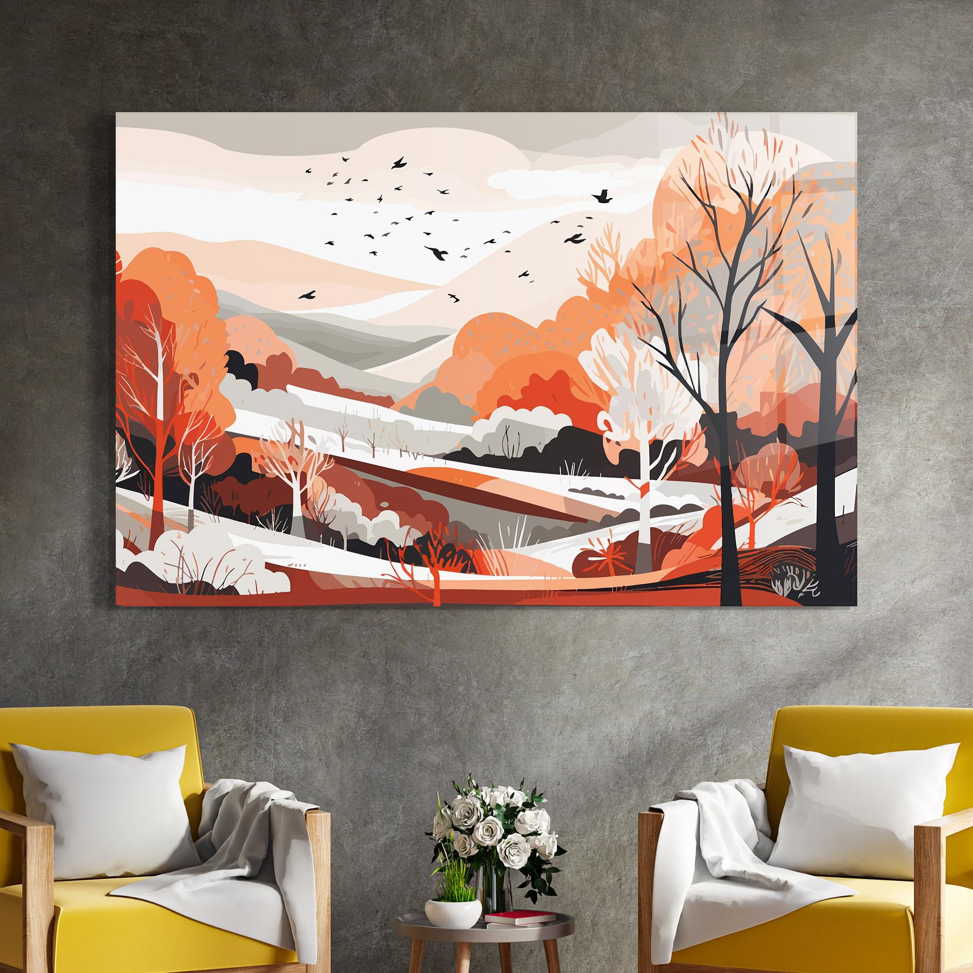 Obraz na Szkle Grey Orange Autumn mockup 4