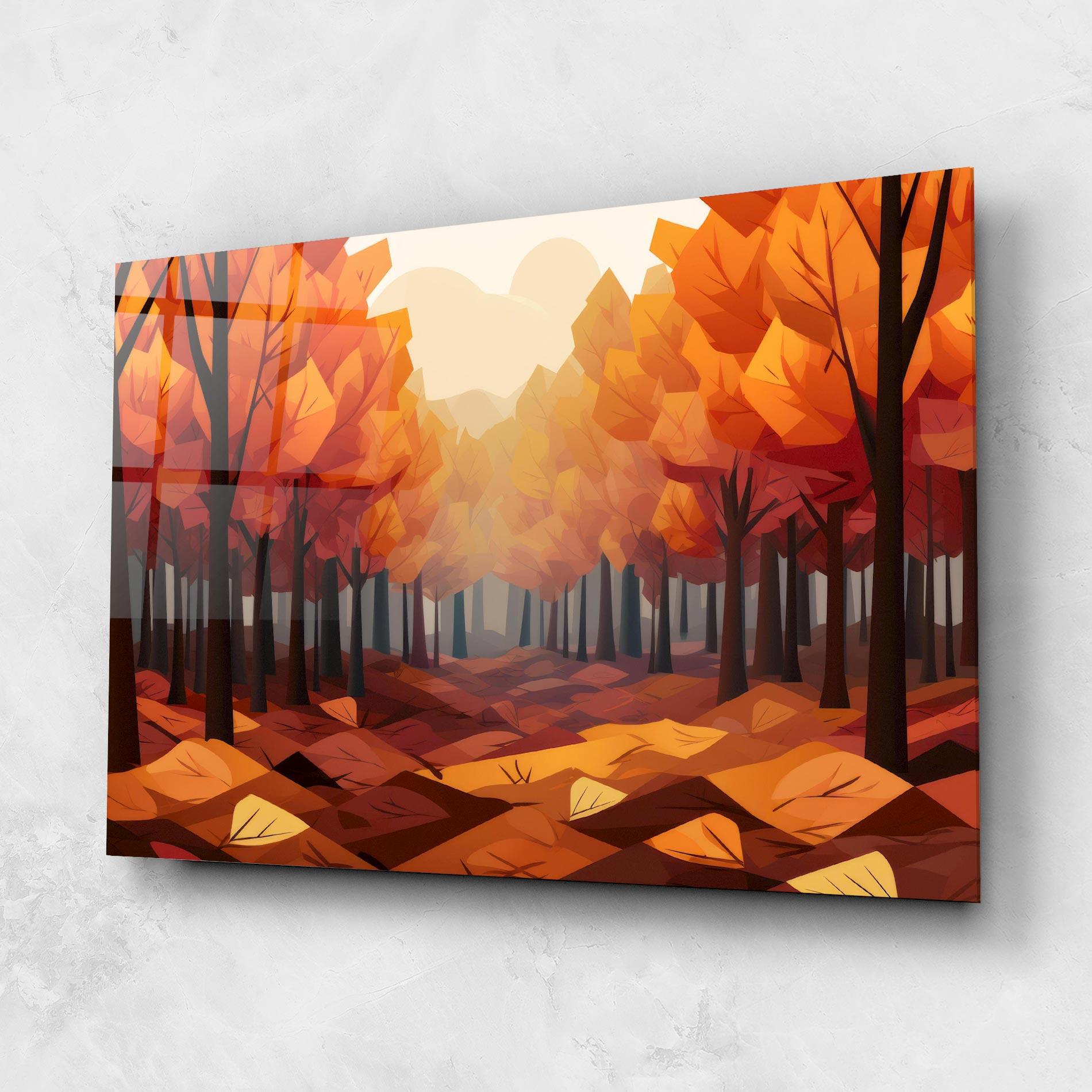 Obraz na Szkle Autumn Forest View mockup 1
