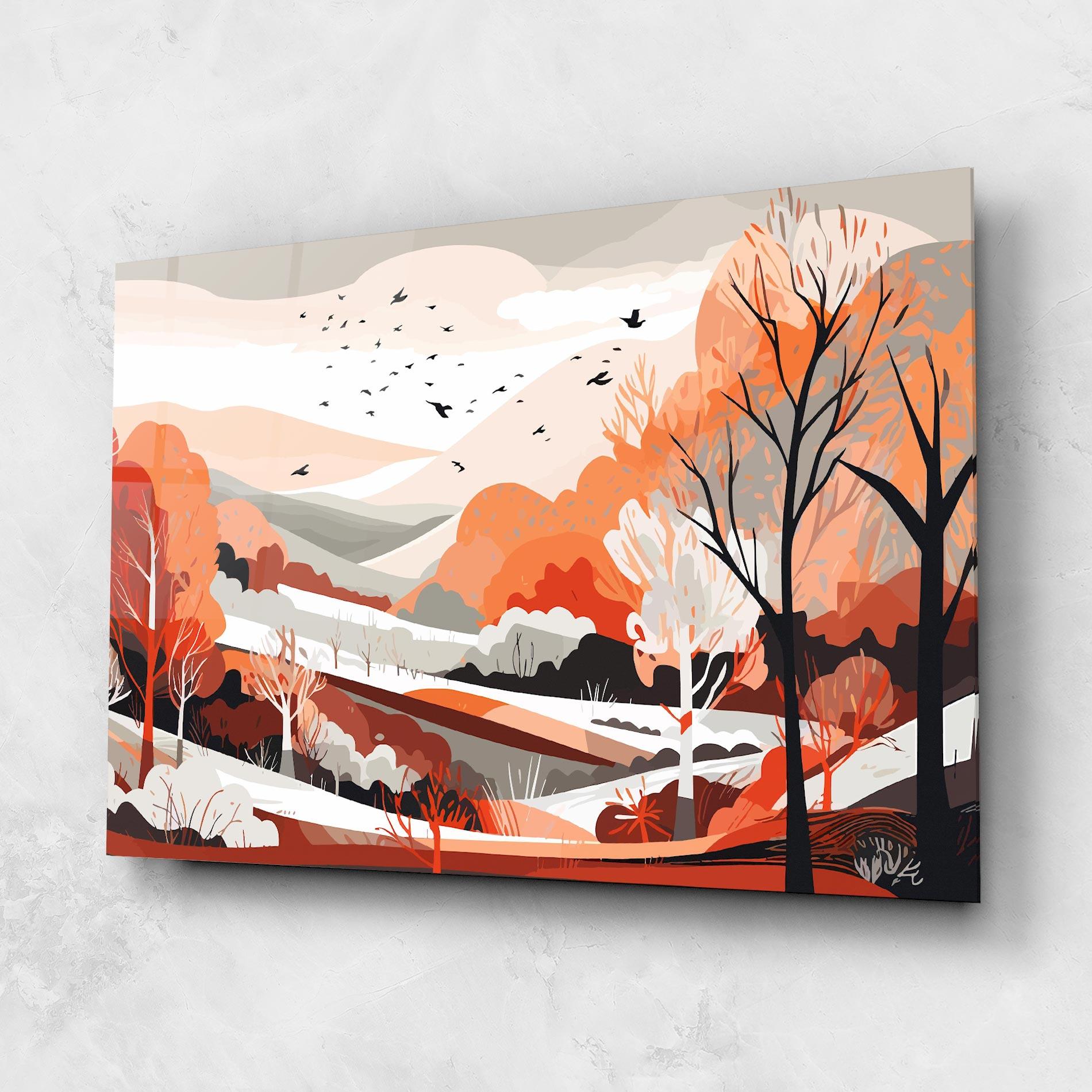 Obraz na Szkle Grey Orange Autumn mockup 1