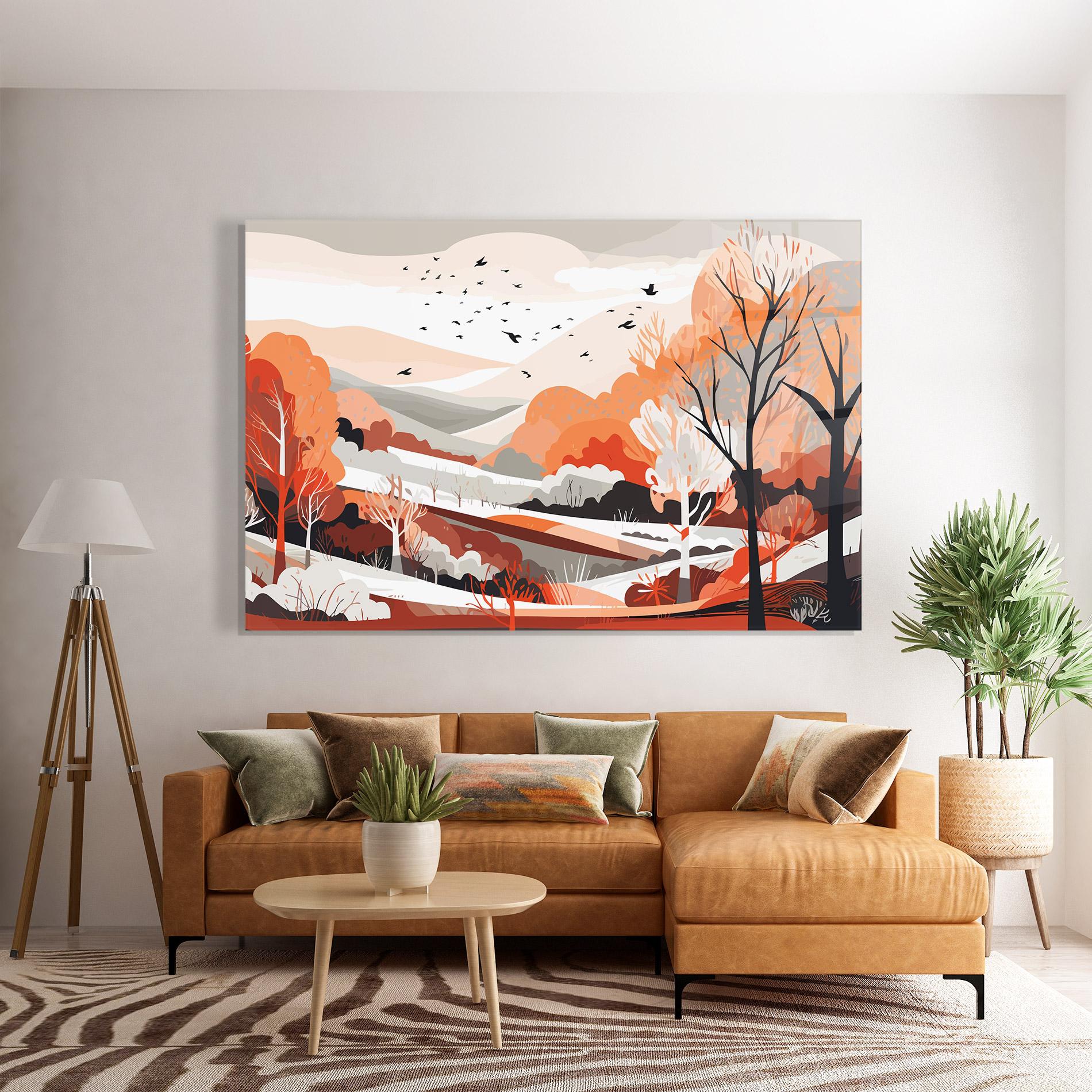 Obraz na Szkle Grey Orange Autumn mockup 7