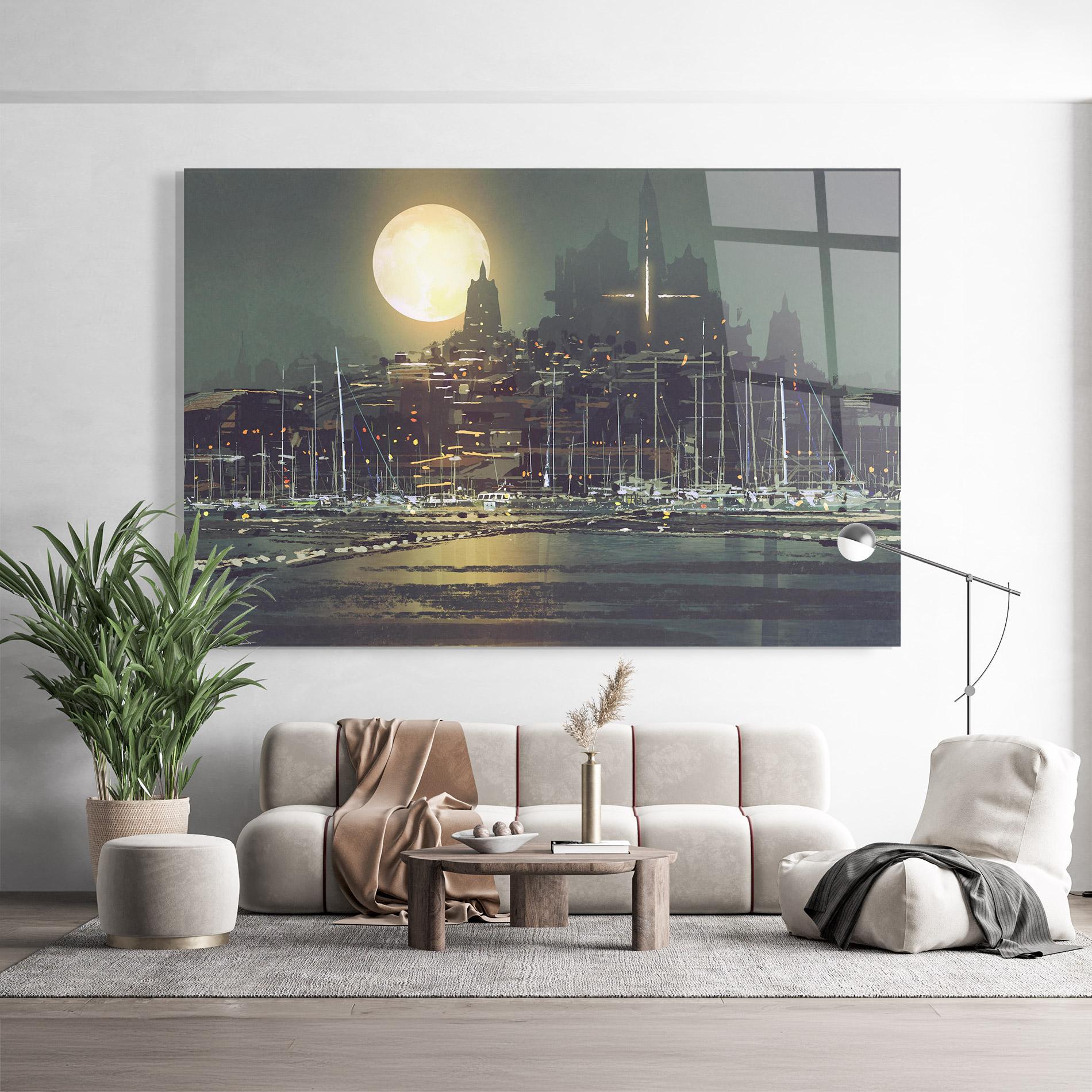 Obraz na Szkle City Port mockup 9