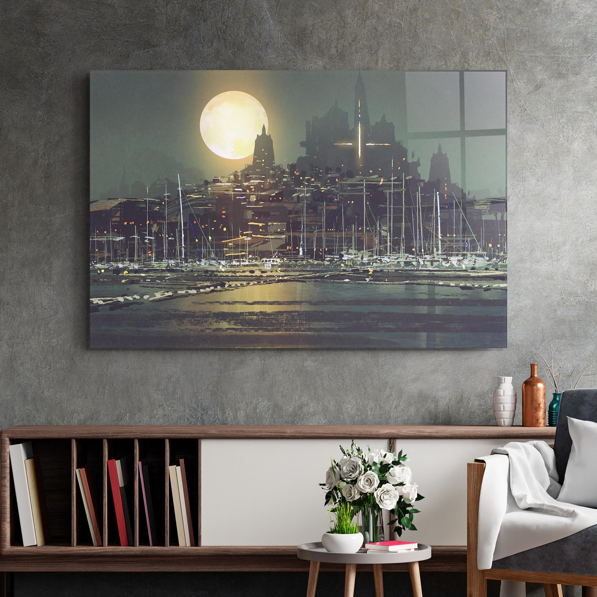 Obraz na Szkle City Port mockup 2