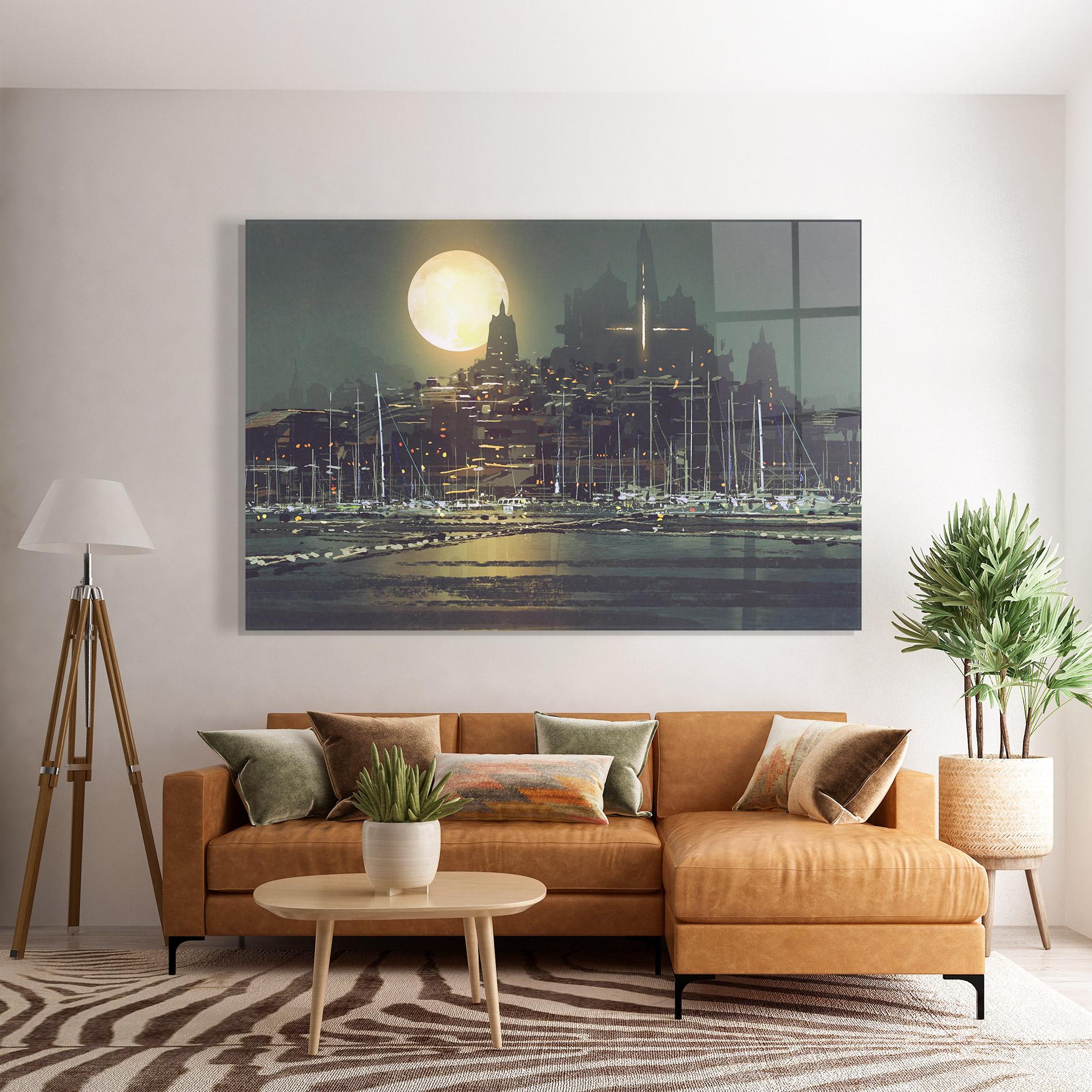 Obraz na Szkle City Port mockup 7