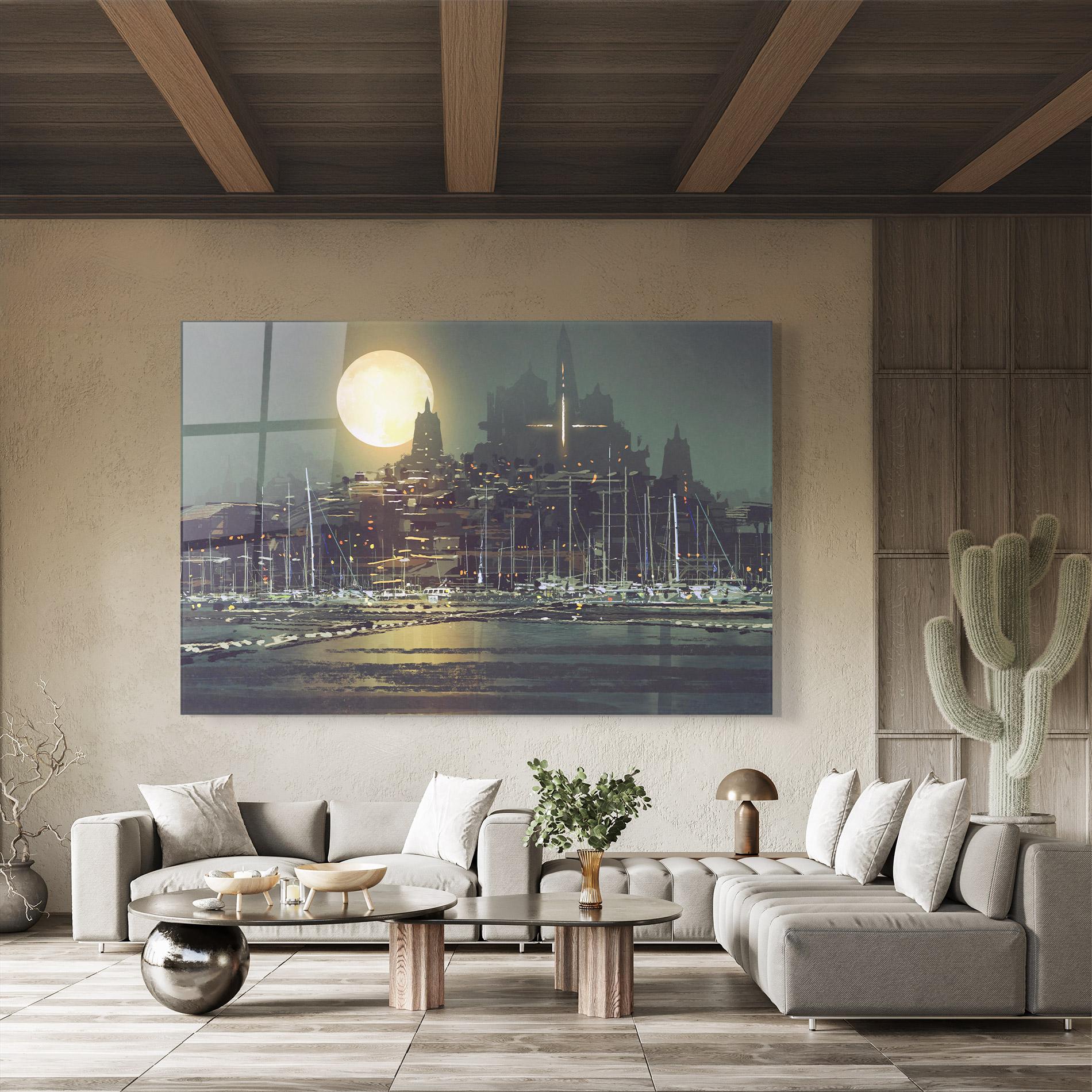 Obraz na Szkle City Port mockup 8