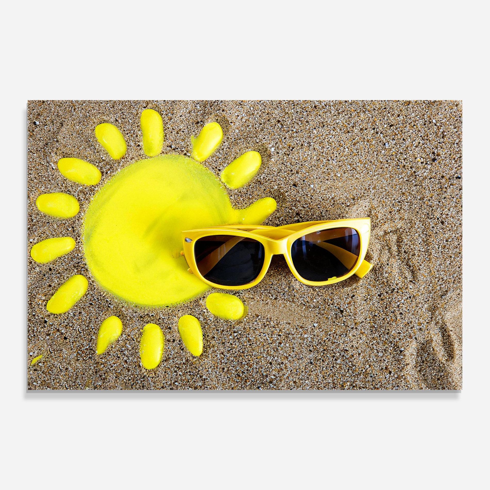 Obraz na Szkle Yellow Summer Glasses mockup 0