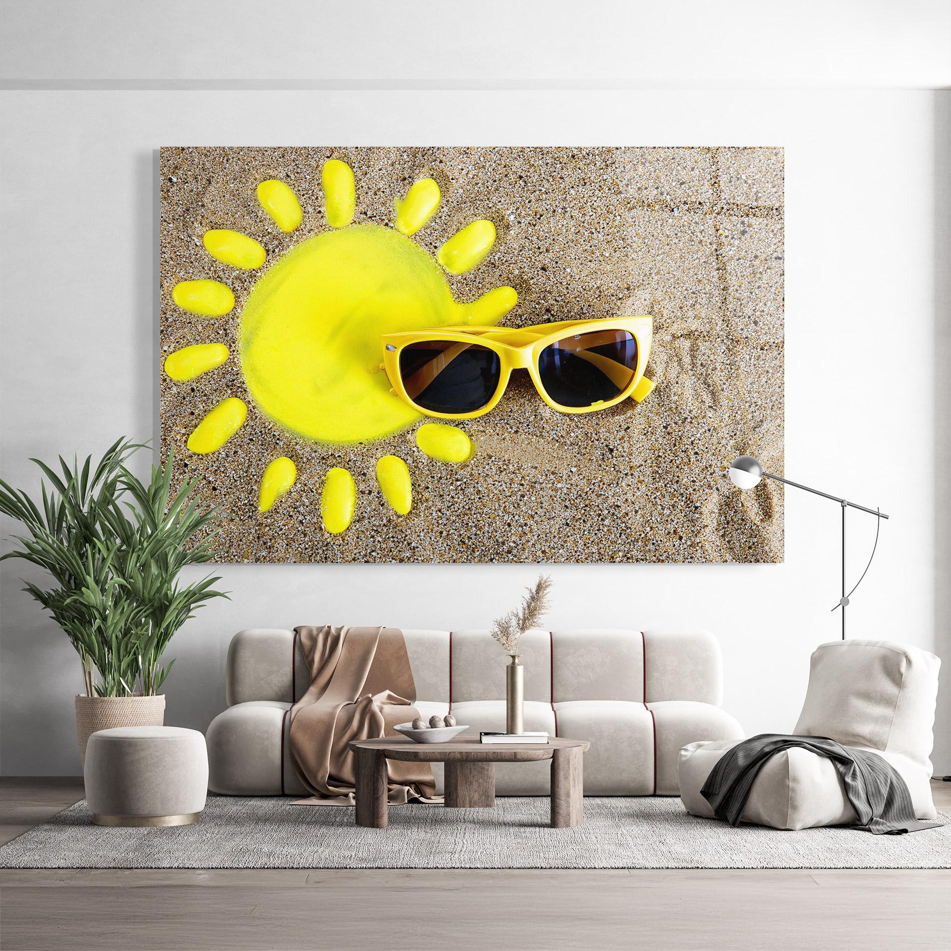 Obraz na Szkle Yellow Summer Glasses mockup 9