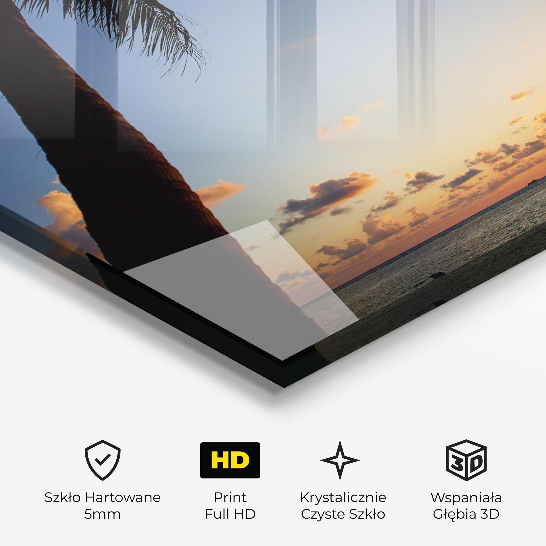 Obraz na Szkle Palm Tree Silhouette mockup 3