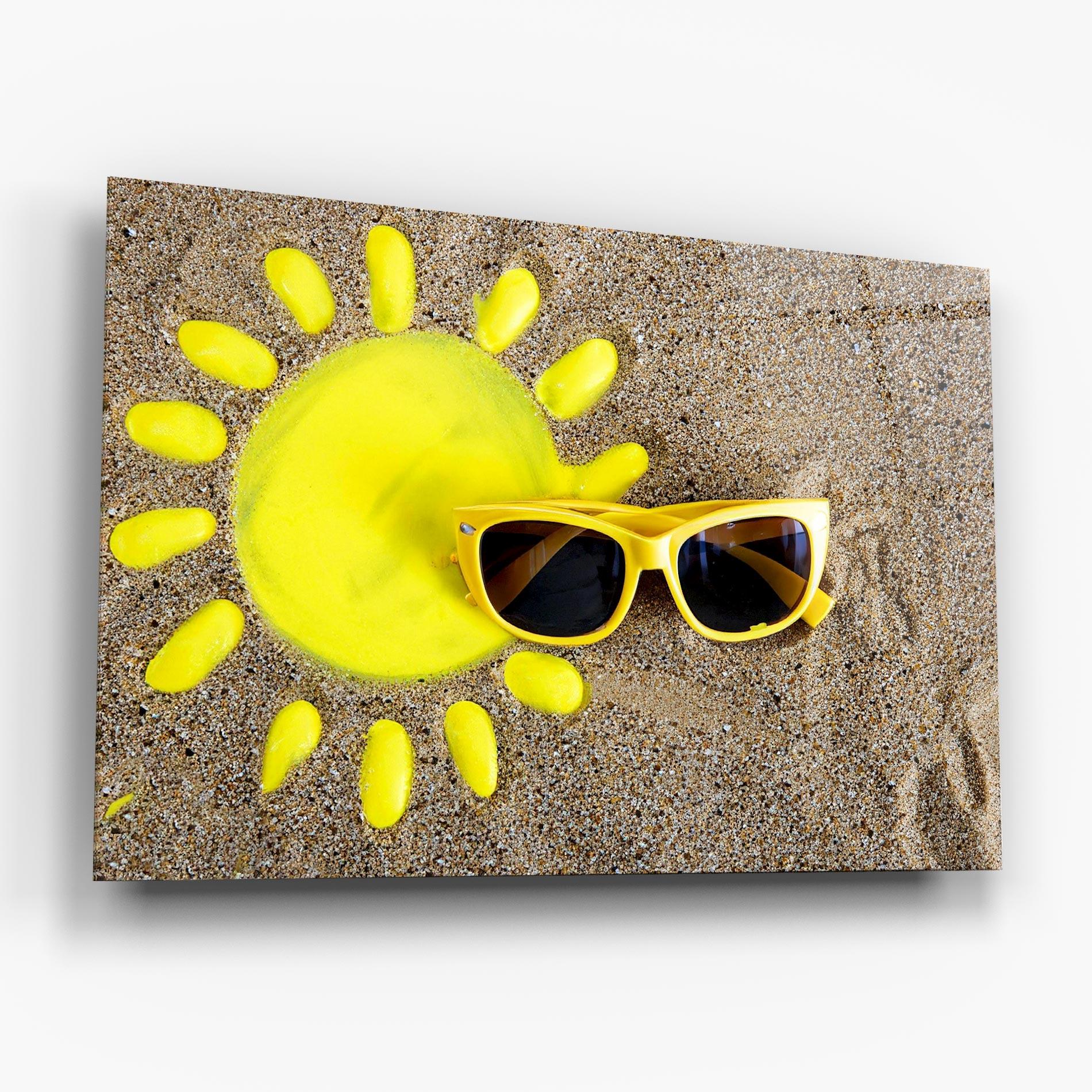 Obraz na Szkle Yellow Summer Glasses mockup 6
