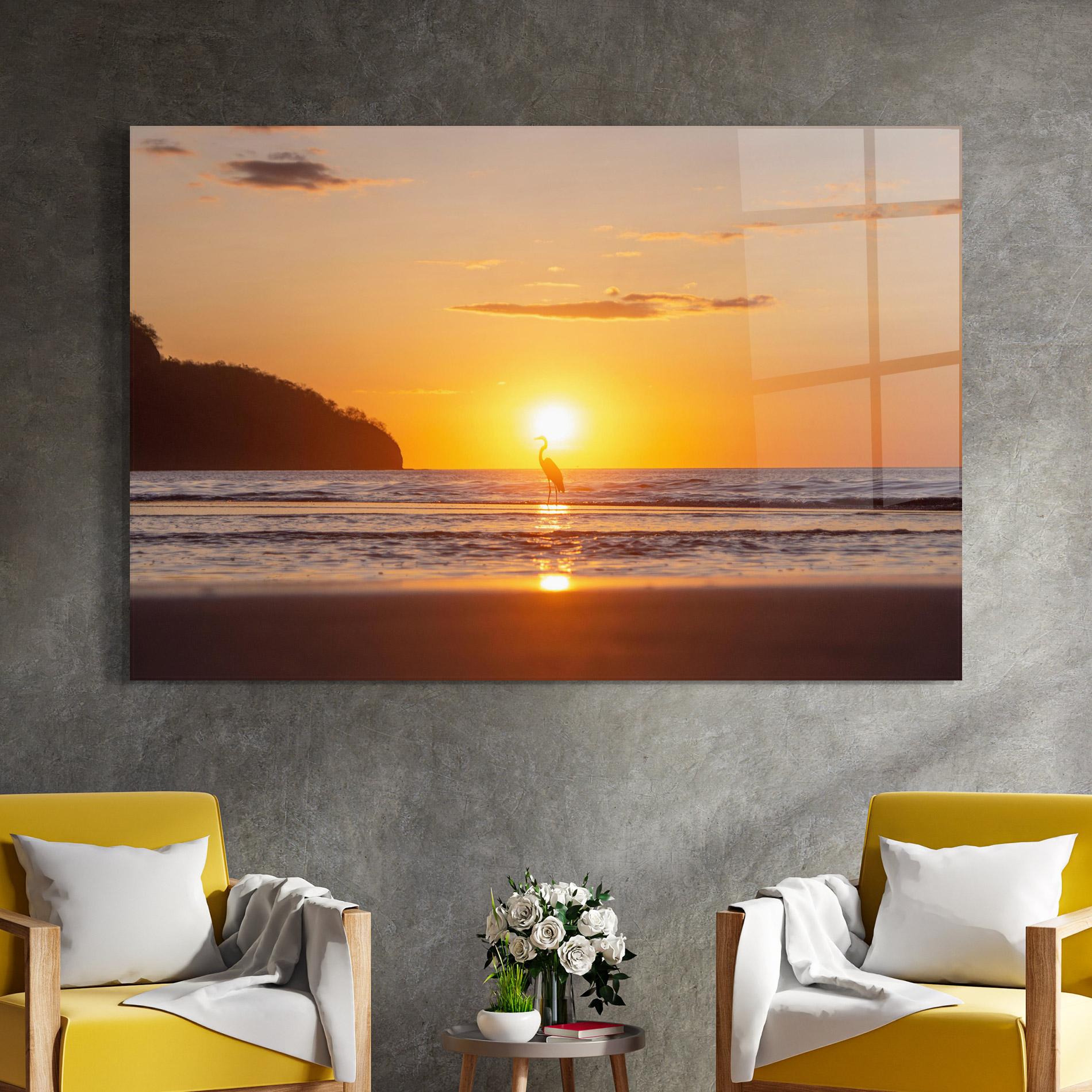 Obraz na Szkle Sunset Bird Silhouette mockup 4