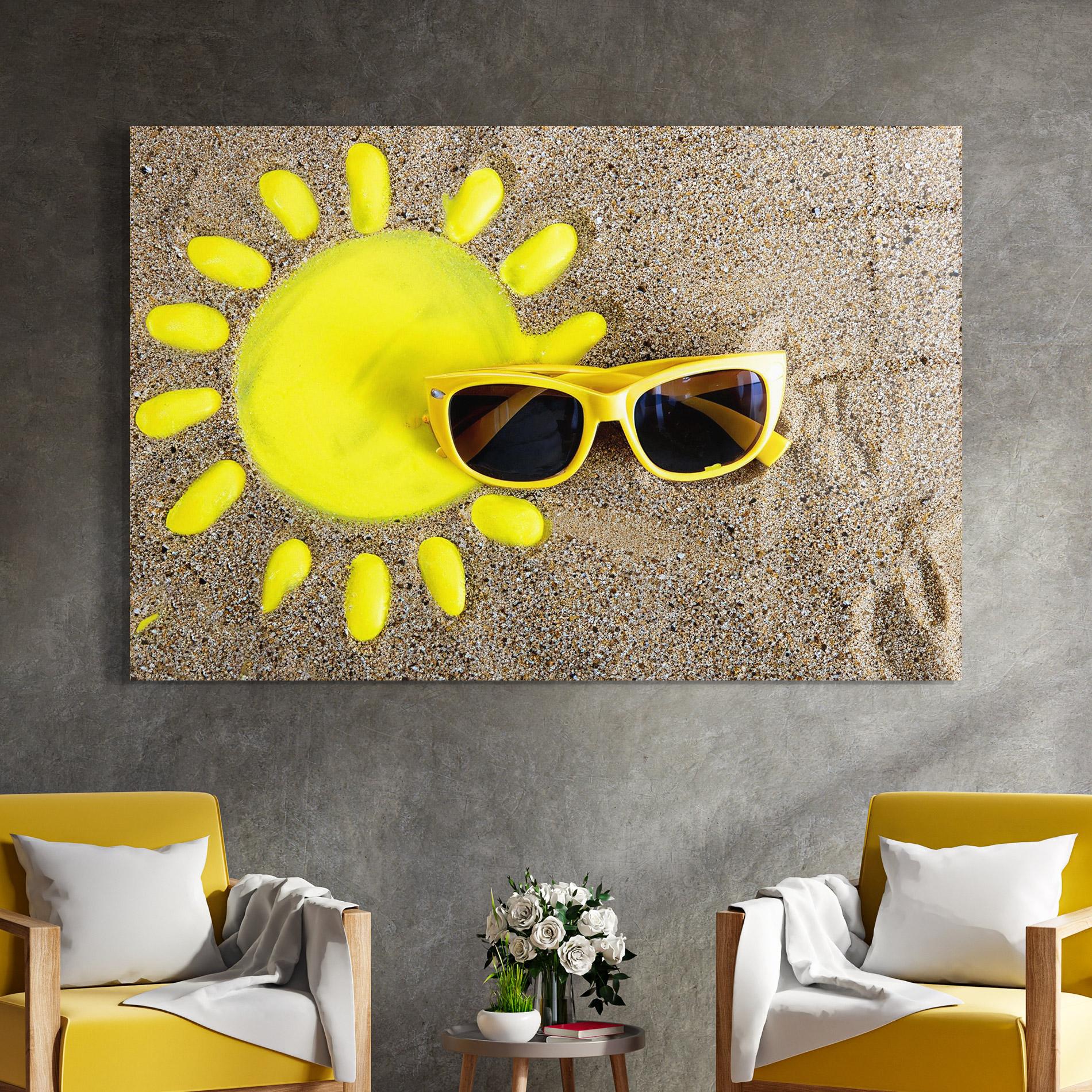 Obraz na Szkle Yellow Summer Glasses mockup 4