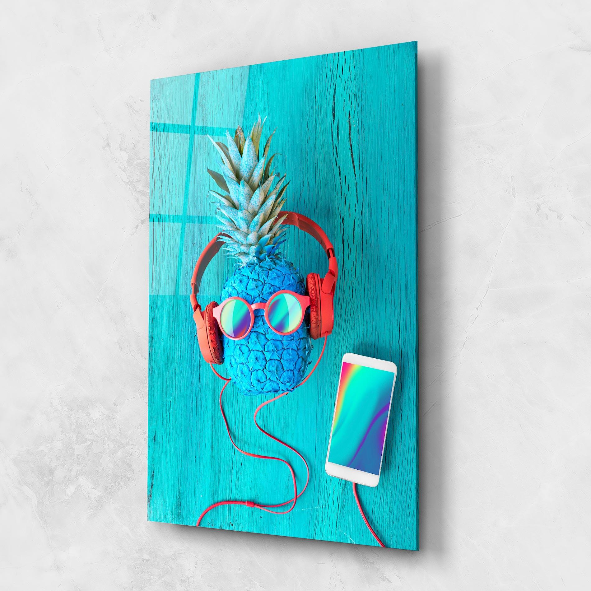 Obraz na Szkle Blue Pineapple mockup 1