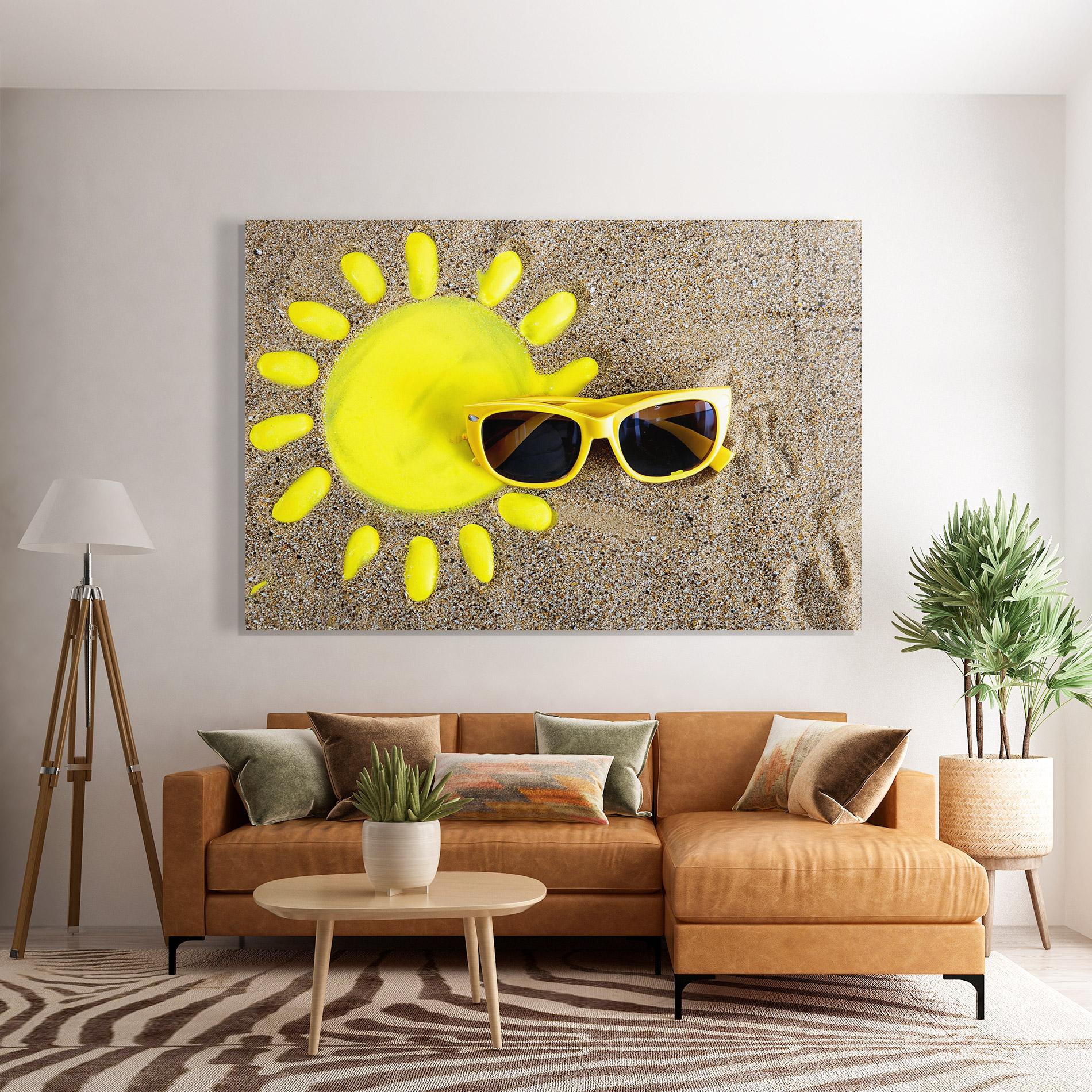 Obraz na Szkle Yellow Summer Glasses mockup 7