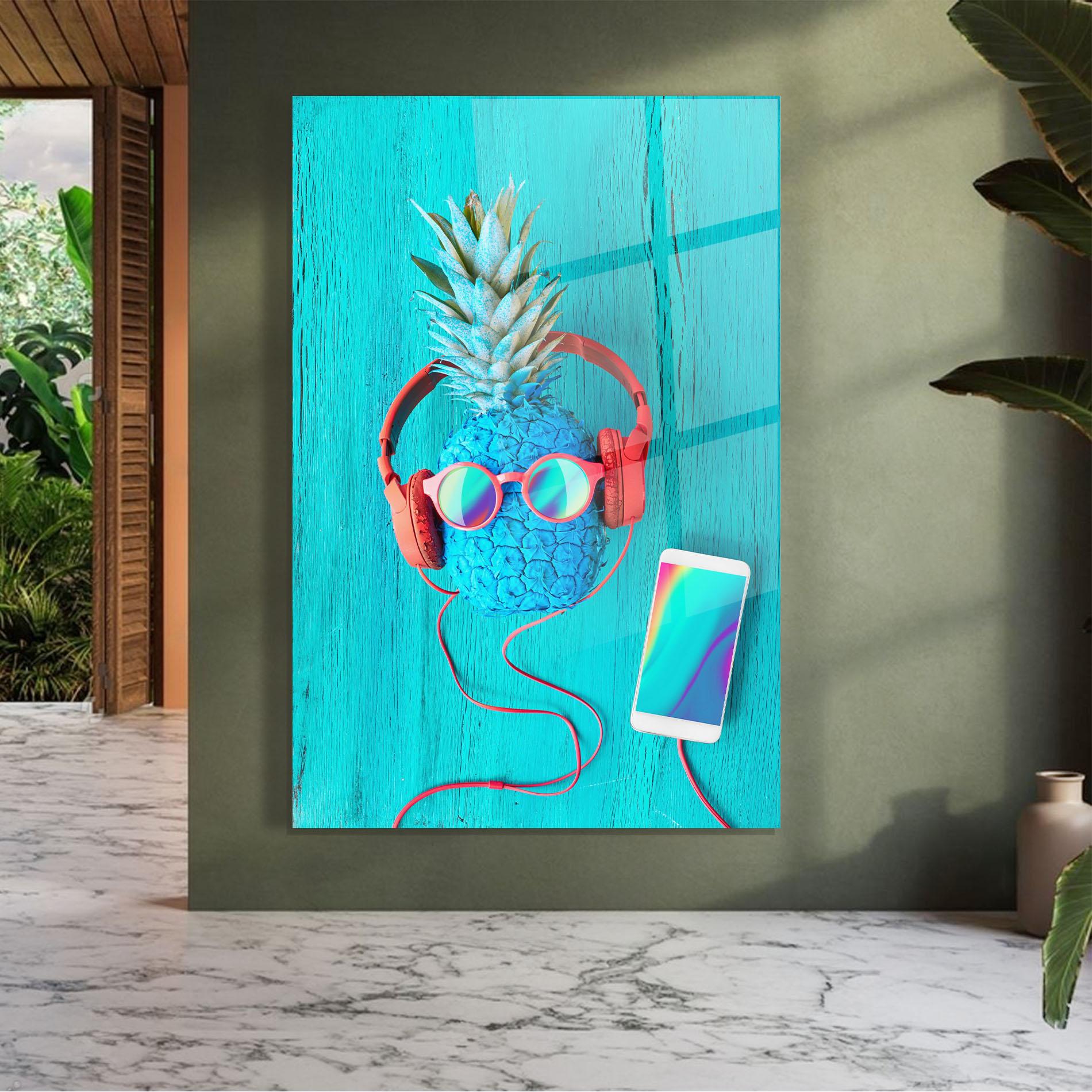 Obraz na Szkle Blue Pineapple mockup 7