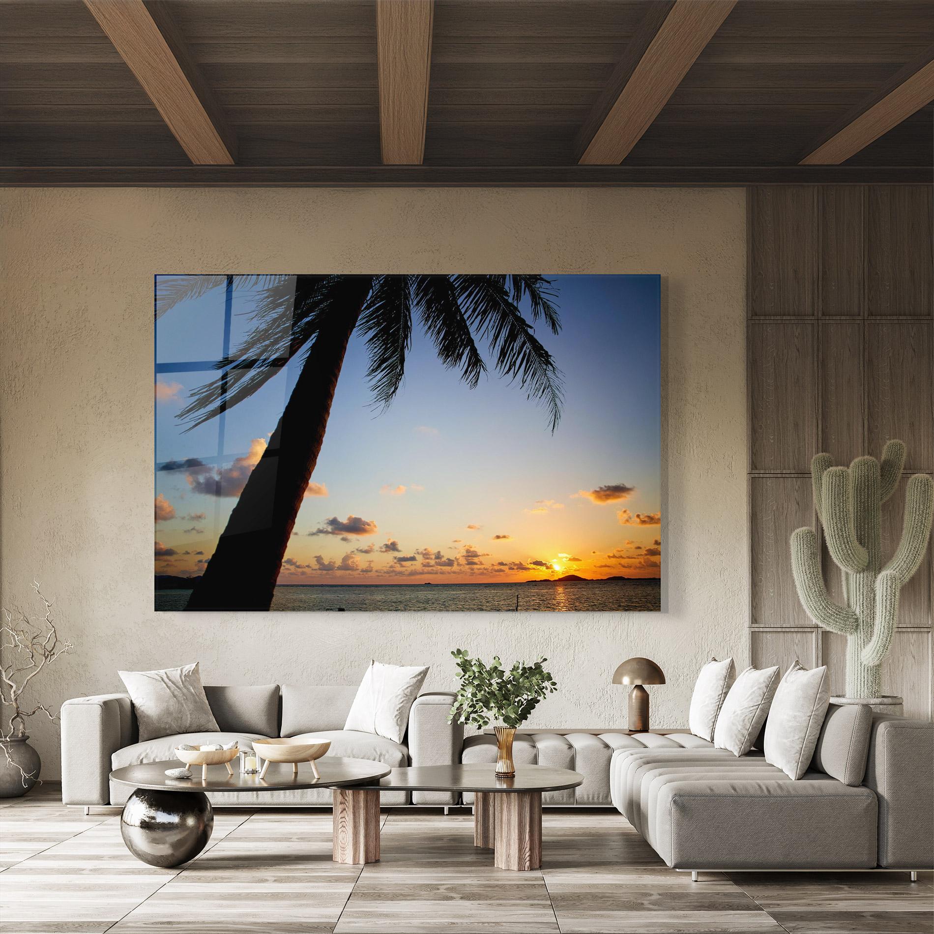 Obraz na Szkle Palm Tree Silhouette mockup 8