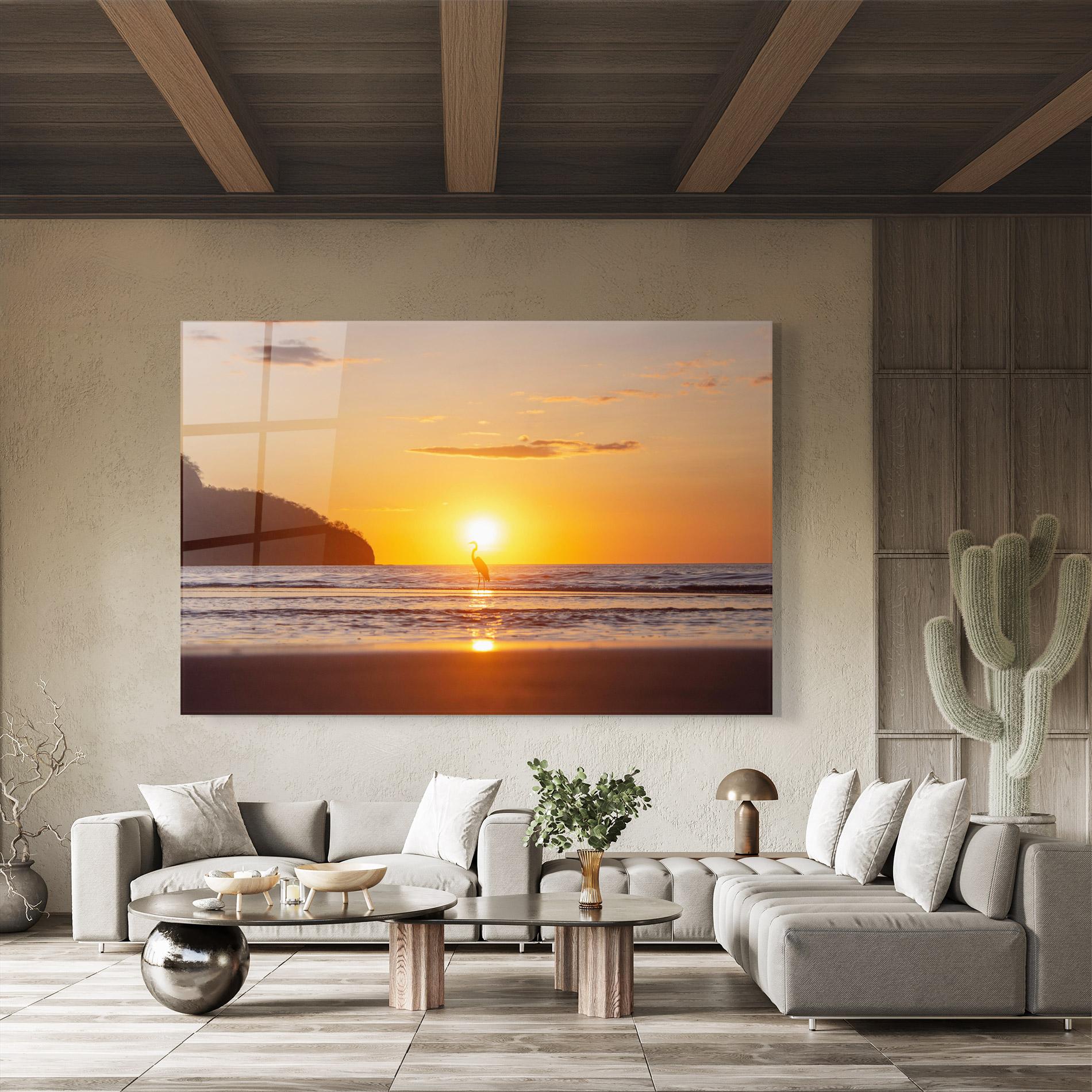 Obraz na Szkle Sunset Bird Silhouette mockup 8