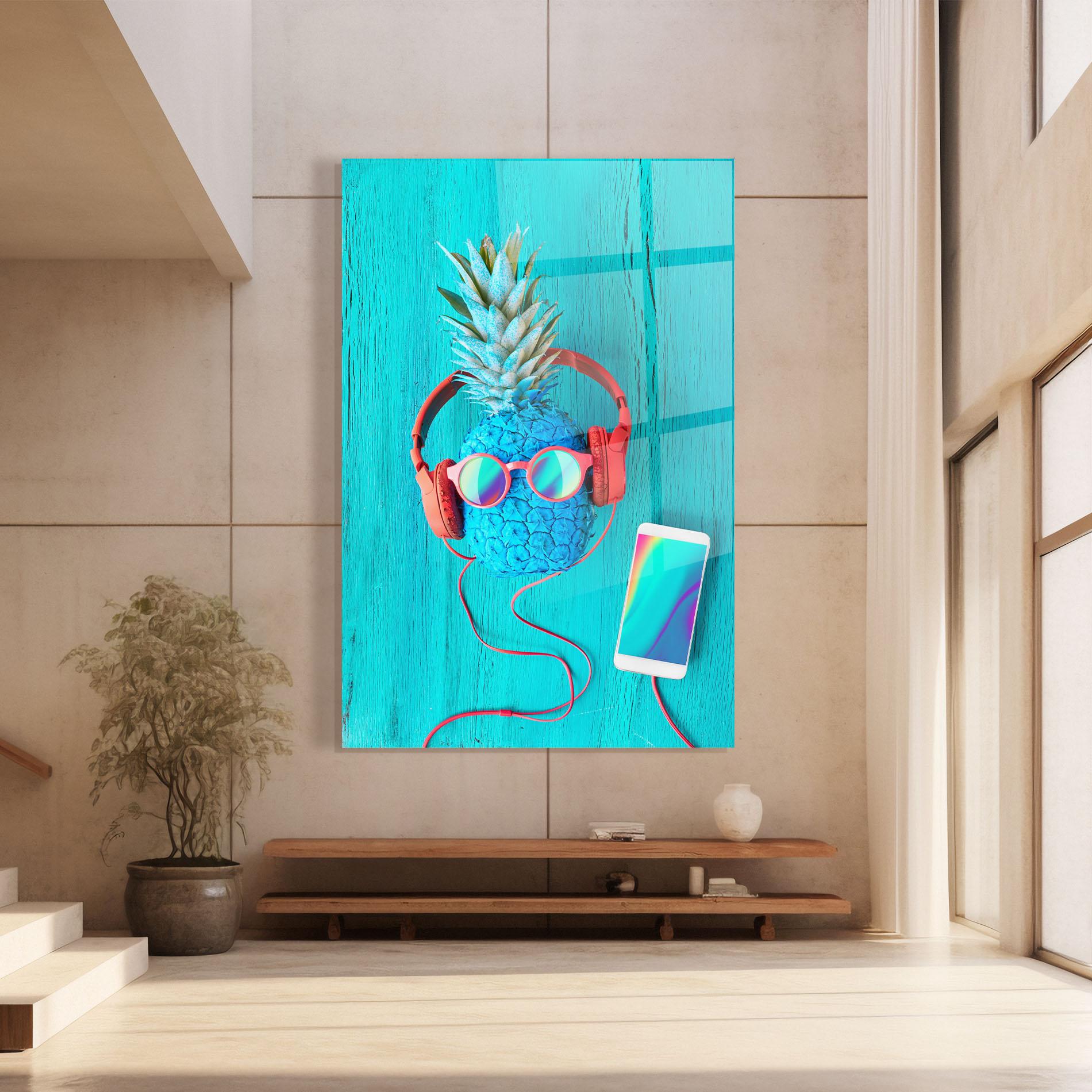 Obraz na Szkle Blue Pineapple mockup 8