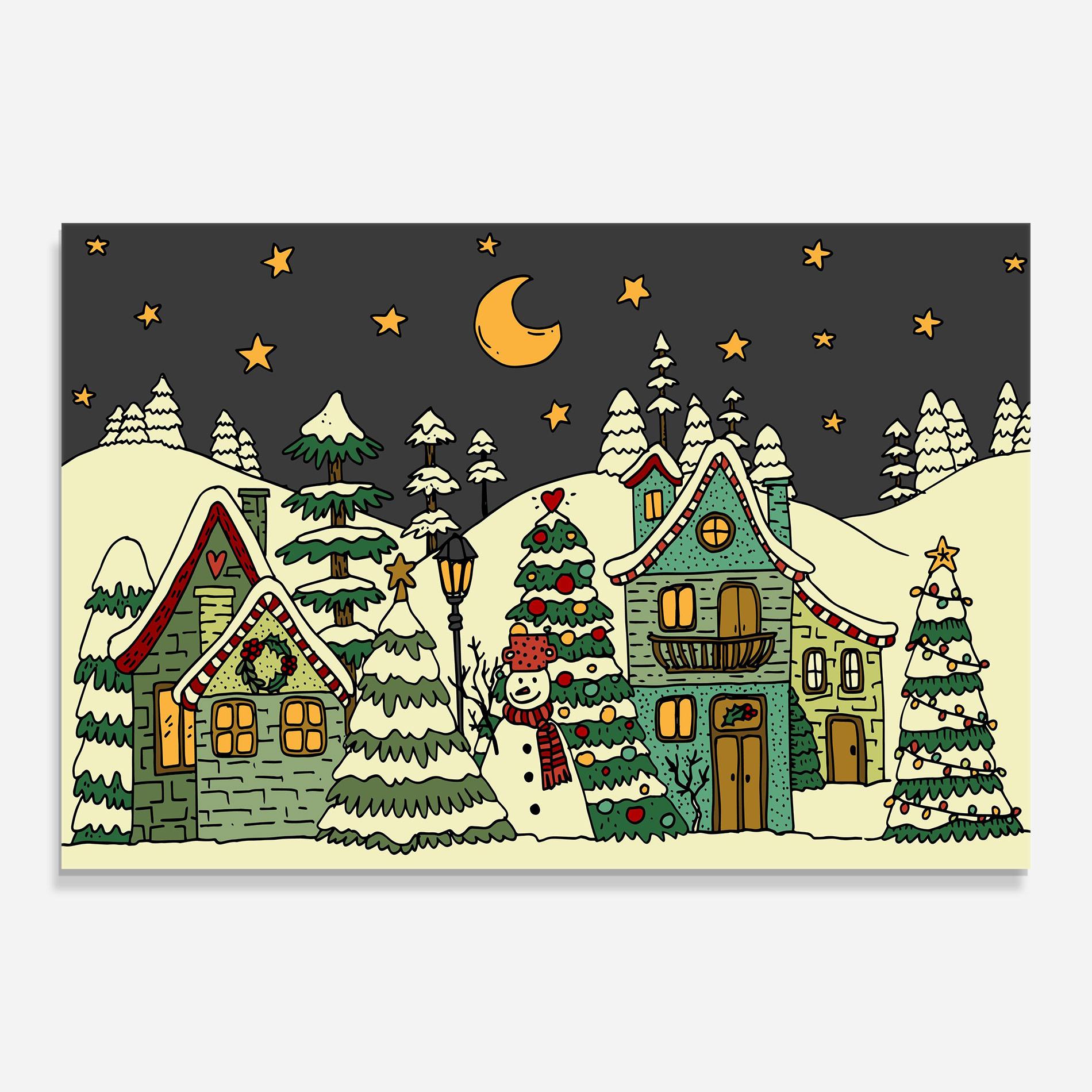 Obraz na Szkle House With Snow mockup 0