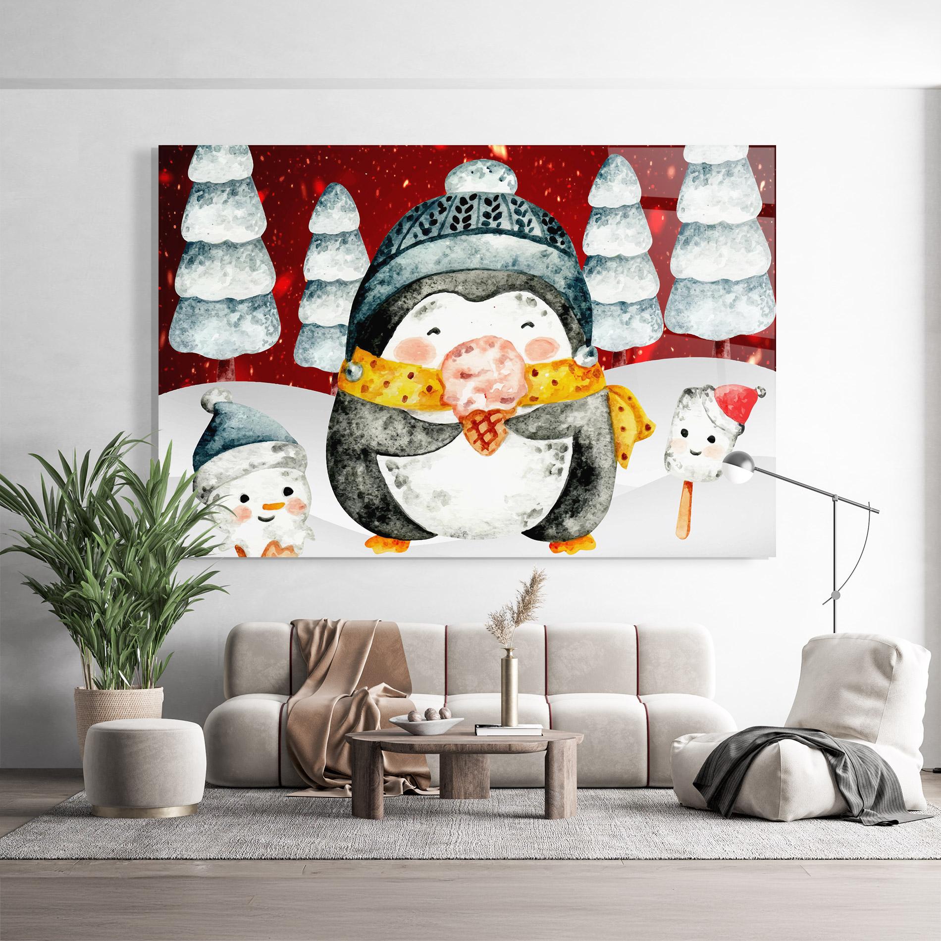 Obraz na Szkle Yellow Pinguin mockup 9