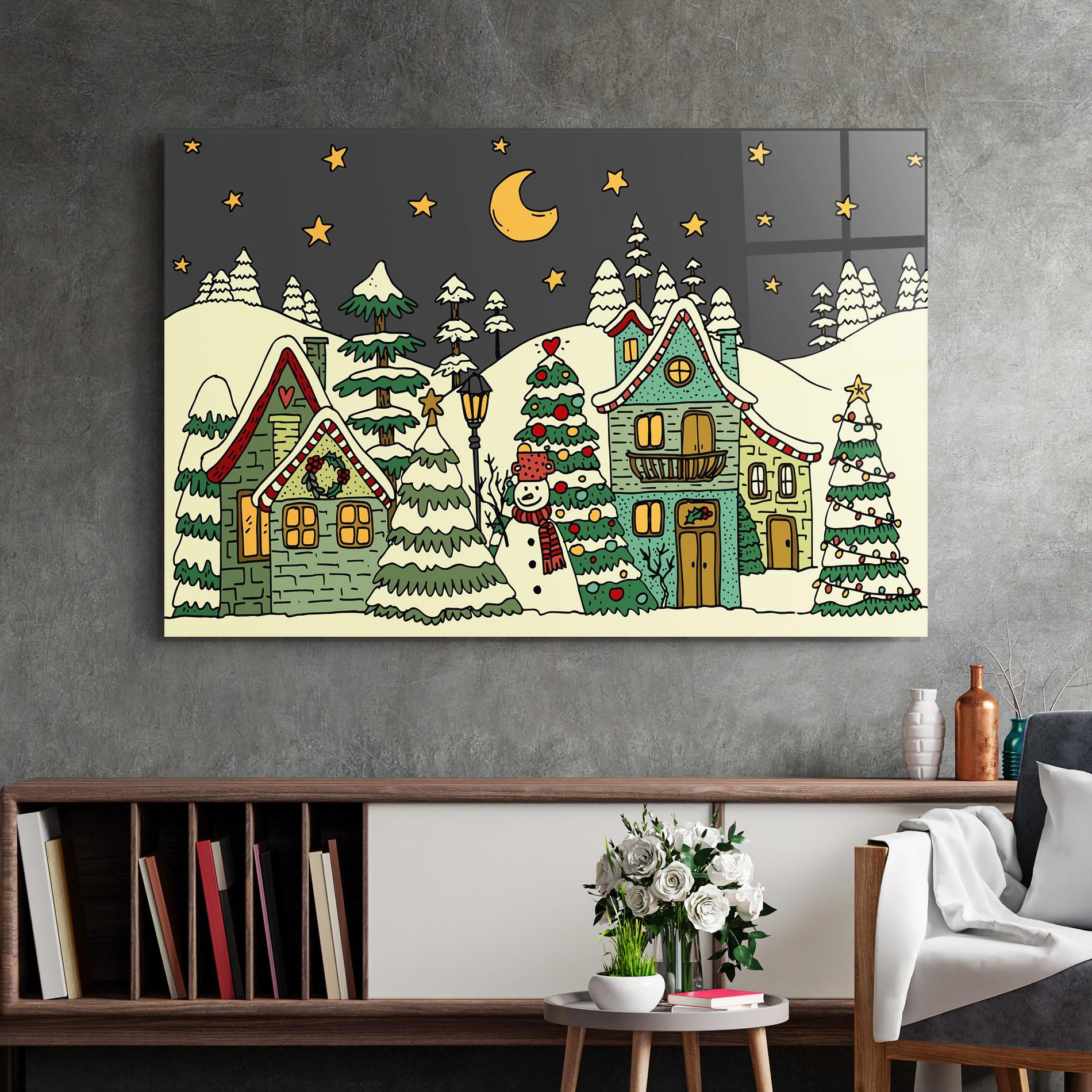 Obraz na Szkle House With Snow mockup 2