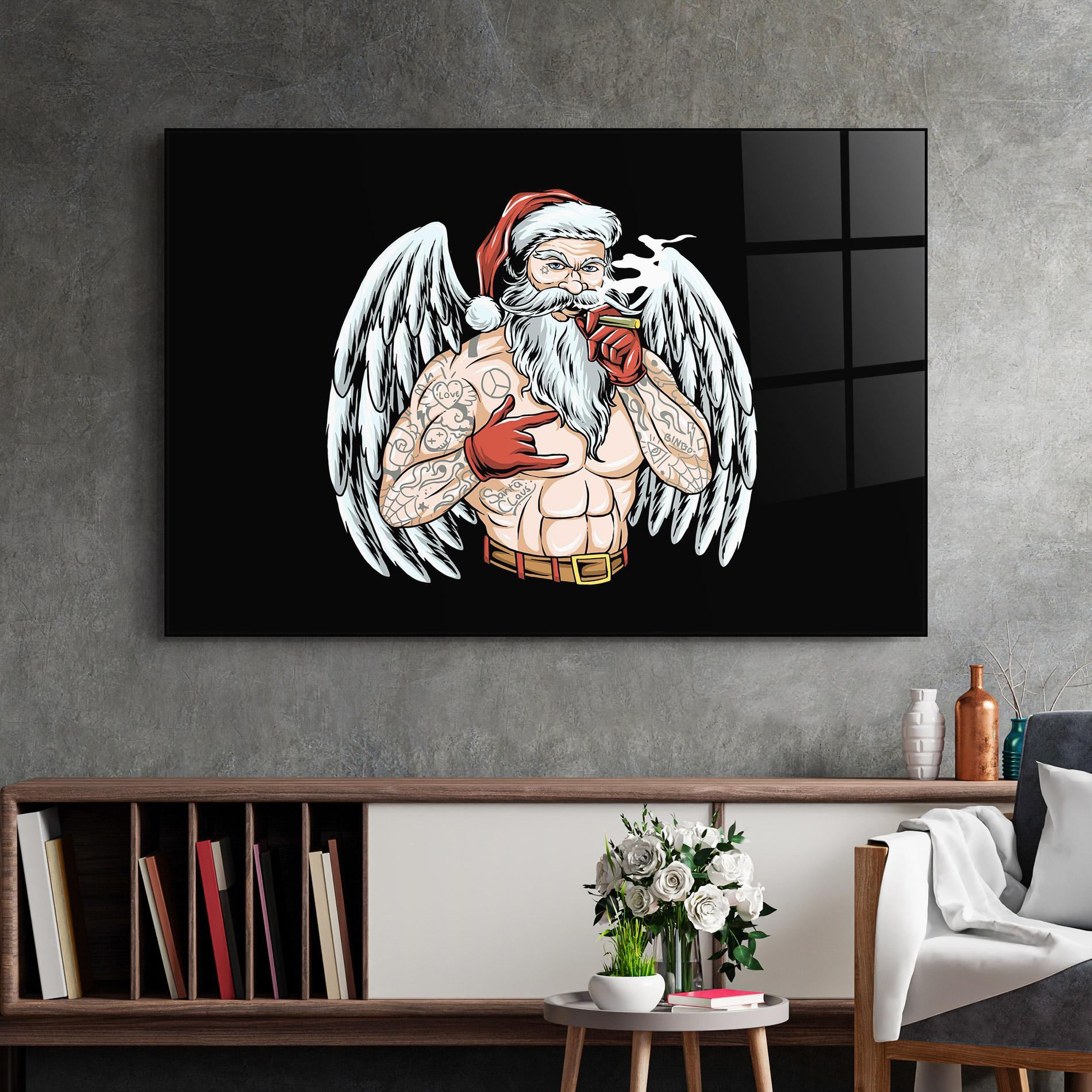 Obraz na Szkle Santa Wings mockup 2