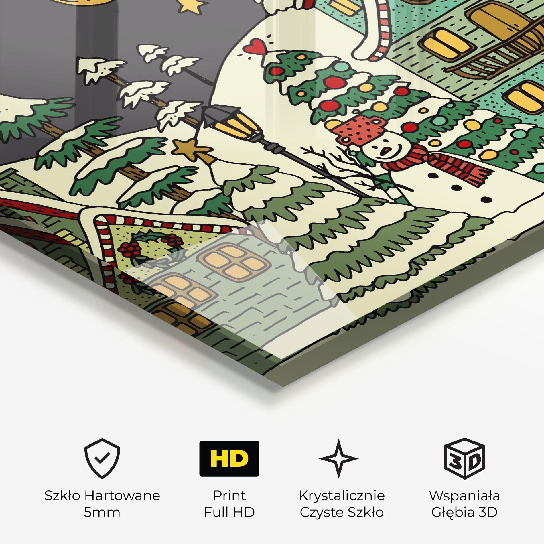 Obraz na Szkle House With Snow mockup 3