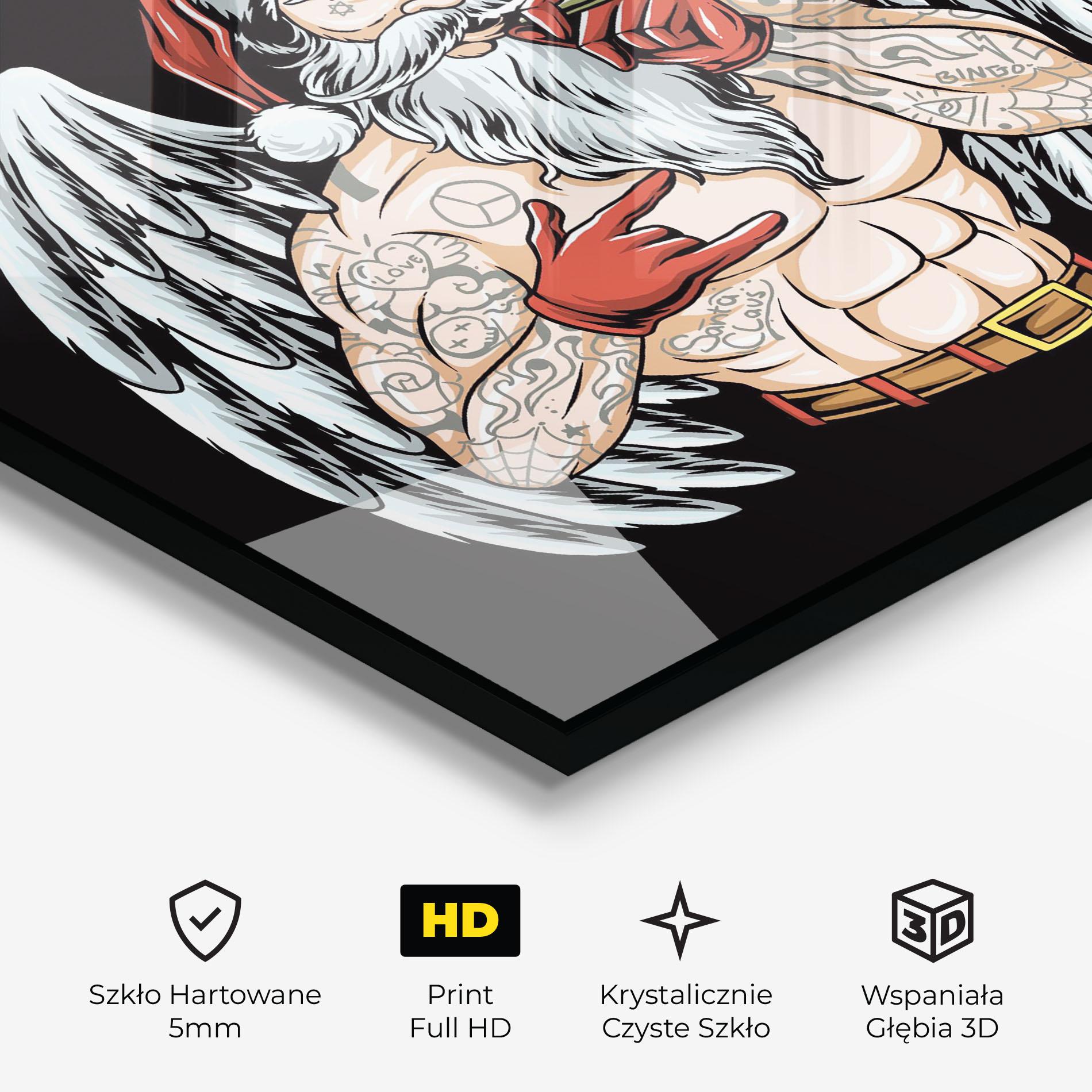 Obraz na Szkle Santa Wings mockup 3