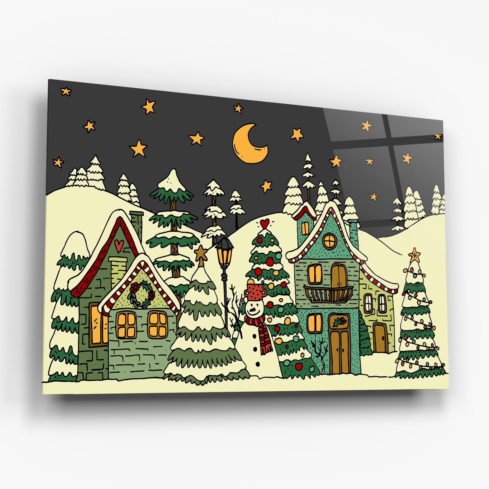 Obraz na Szkle House With Snow mockup 6