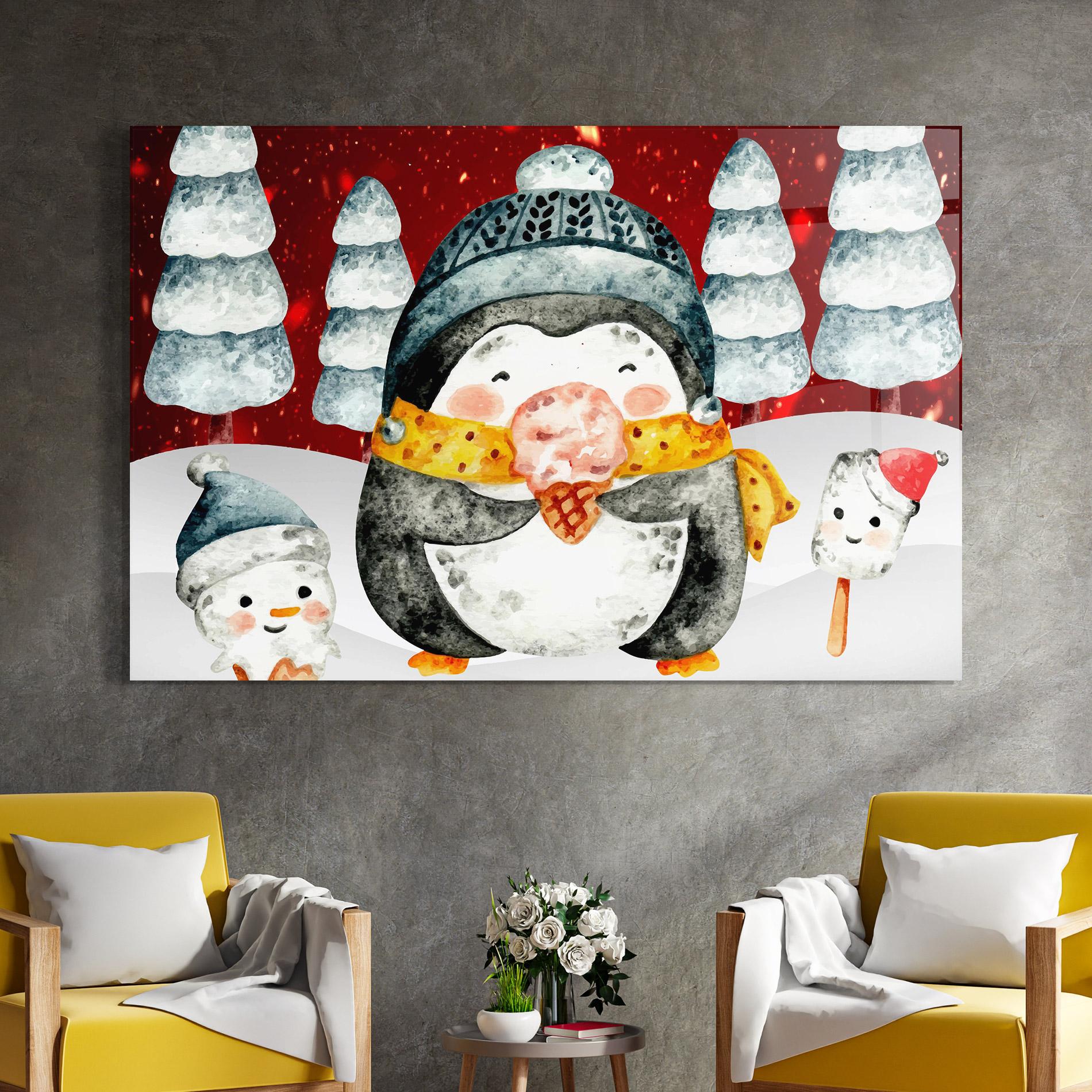 Obraz na Szkle Yellow Pinguin mockup 4