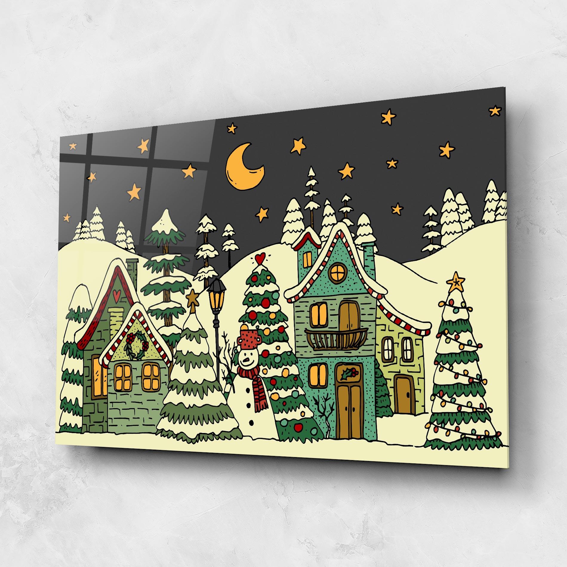 Obraz na Szkle House With Snow mockup 1