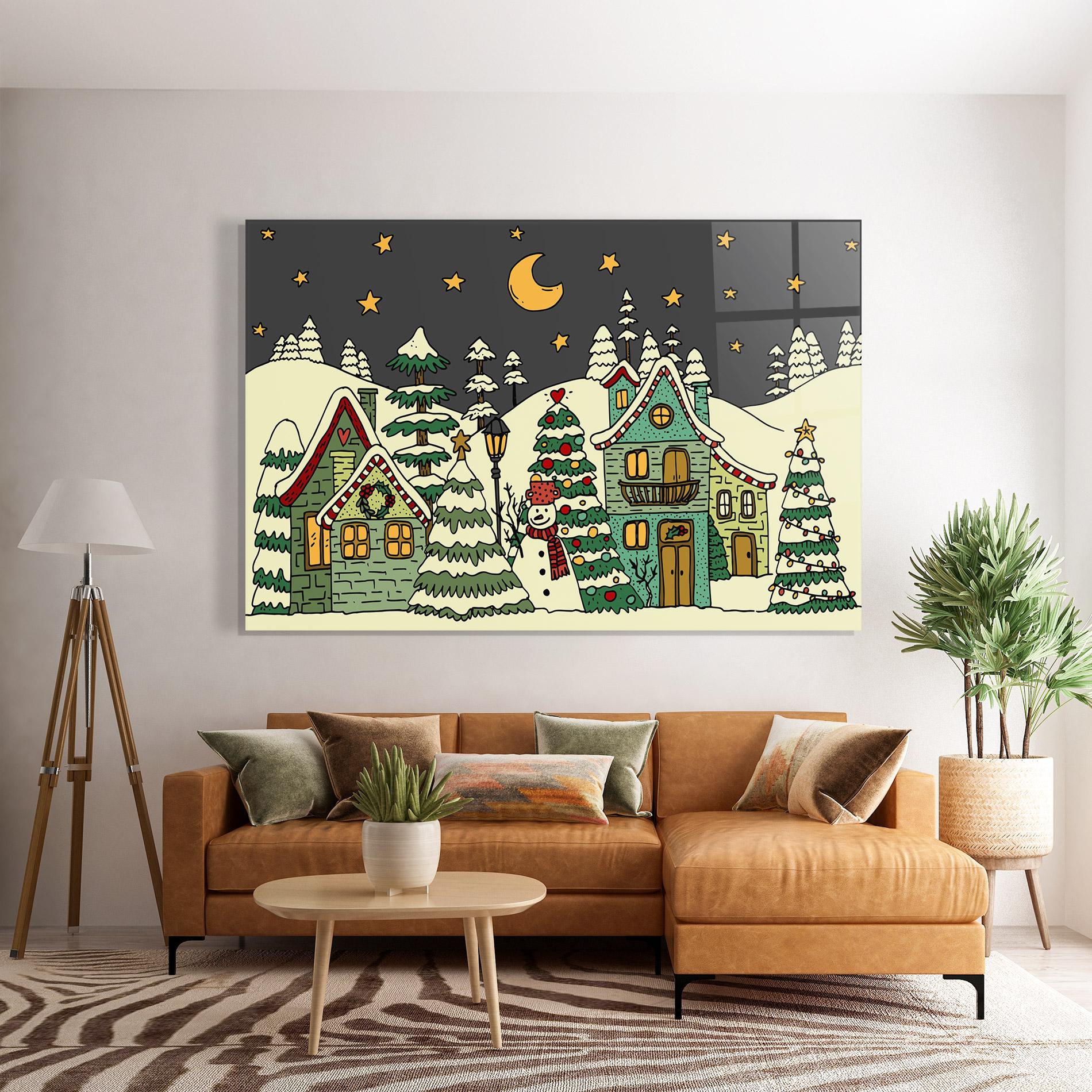 Obraz na Szkle House With Snow mockup 7