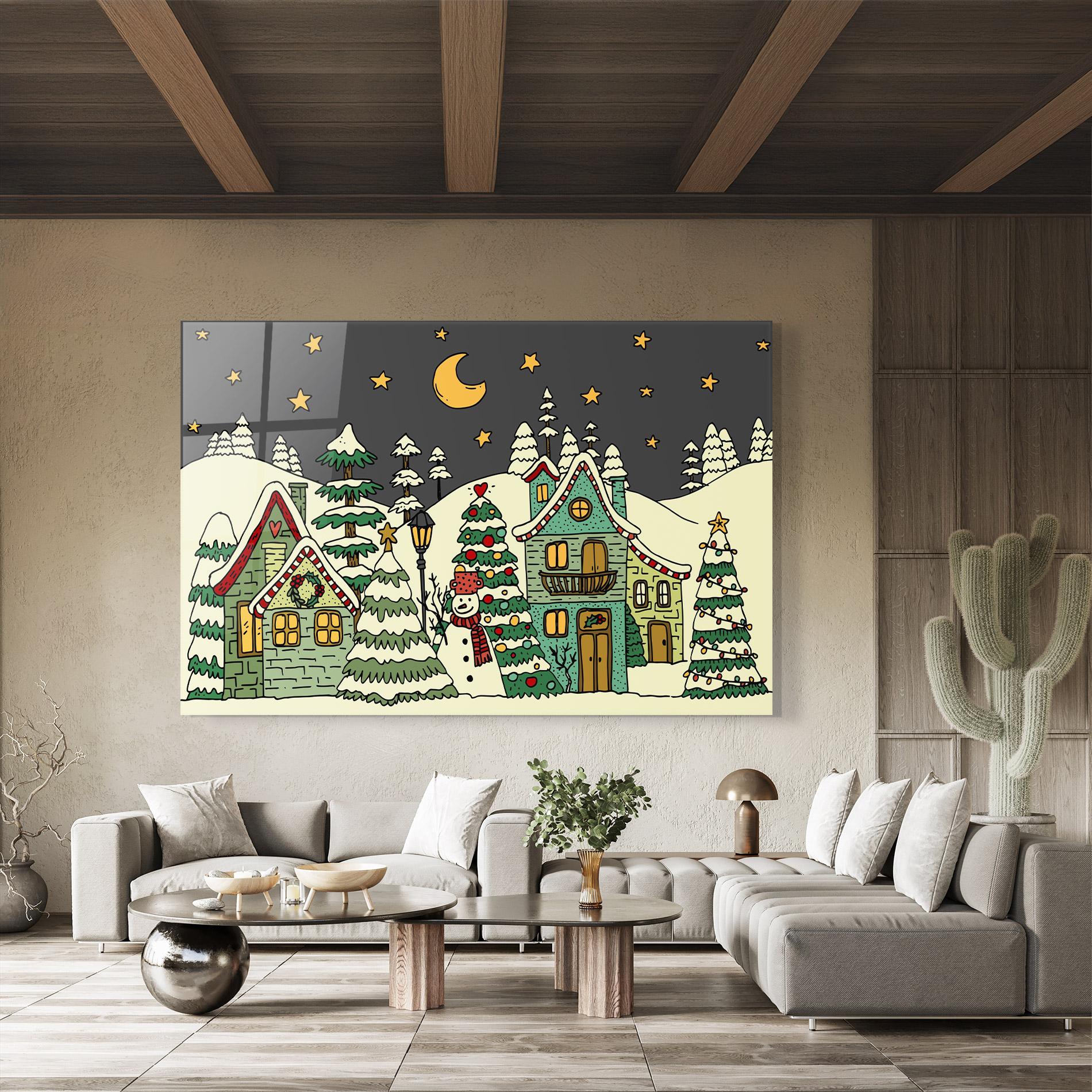 Obraz na Szkle House With Snow mockup 8