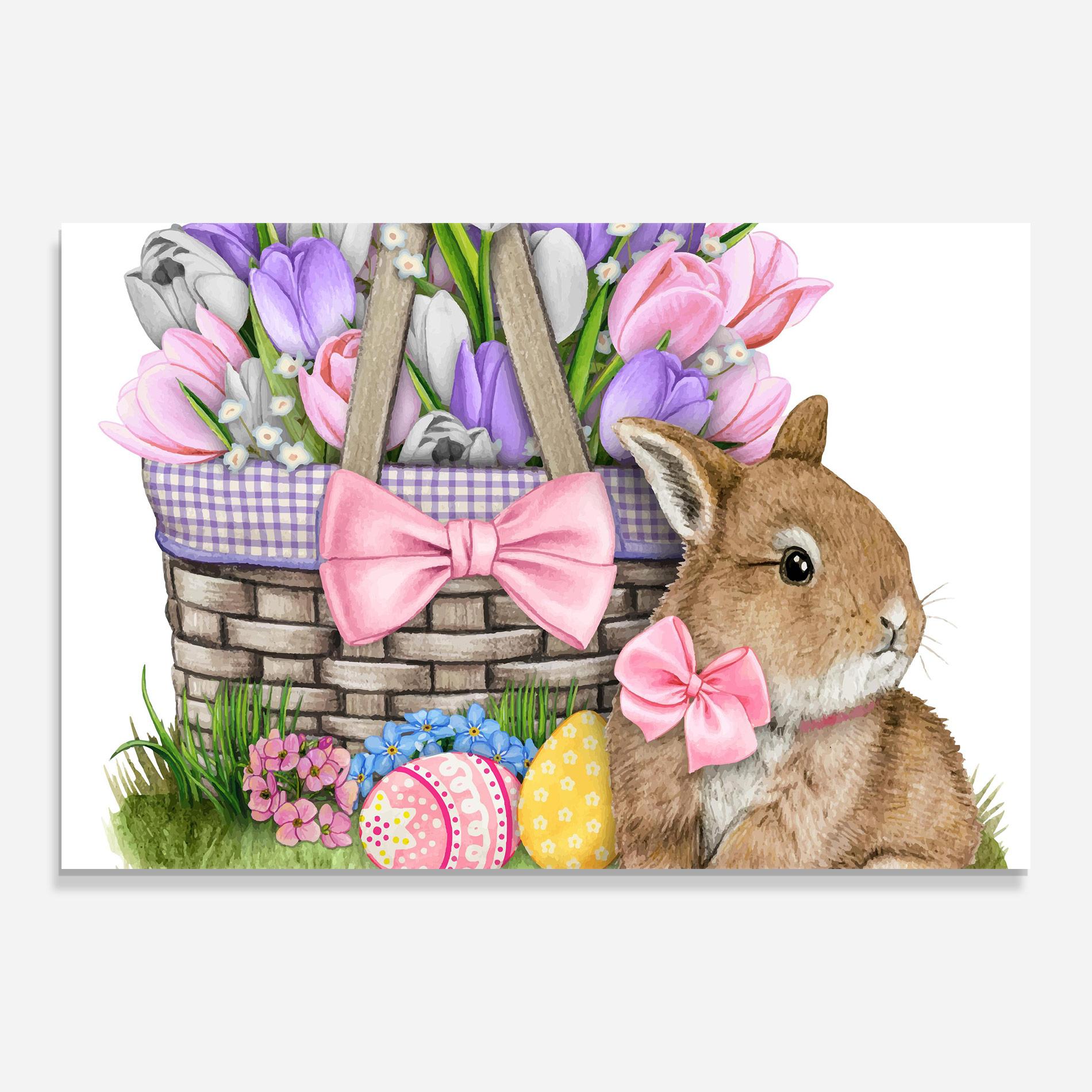 Obraz na Szkle Bunny Pink Bow mockup 0