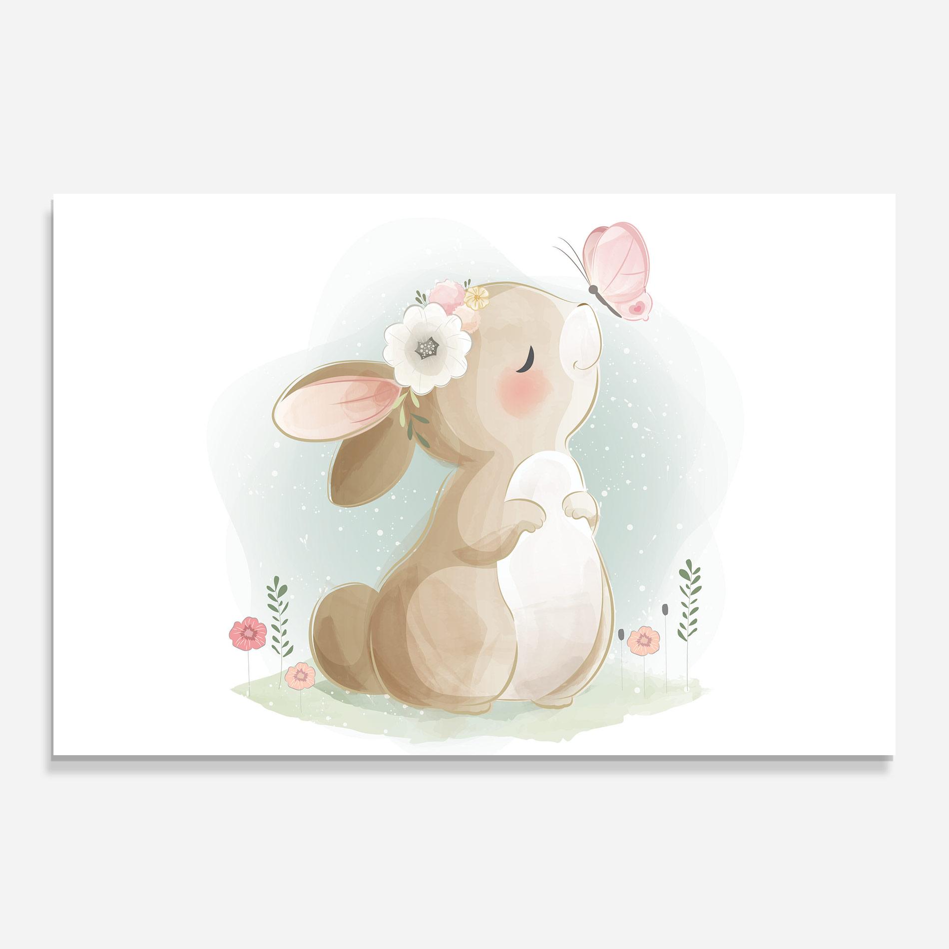 Obraz na Szkle Butterfly On Bunny Nose mockup 0