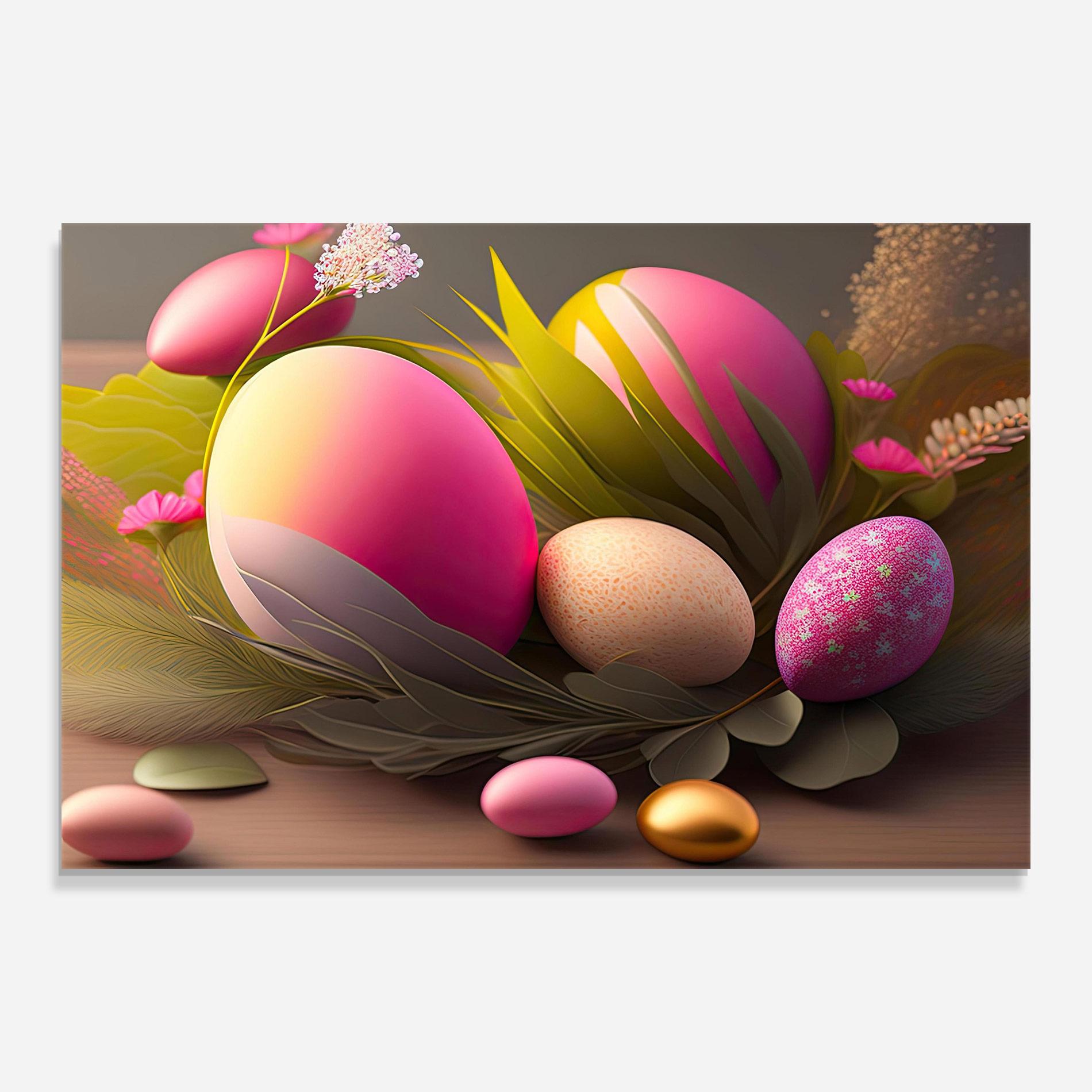 Obraz na Szkle Pink Easter Eggs mockup 0