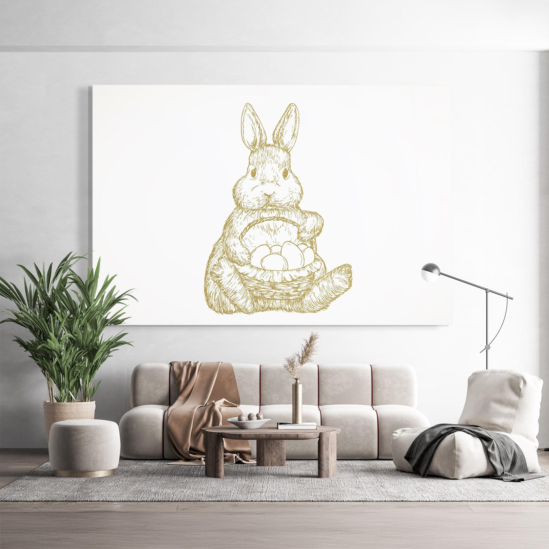 Obraz na Szkle Bunny With Basket mockup 9