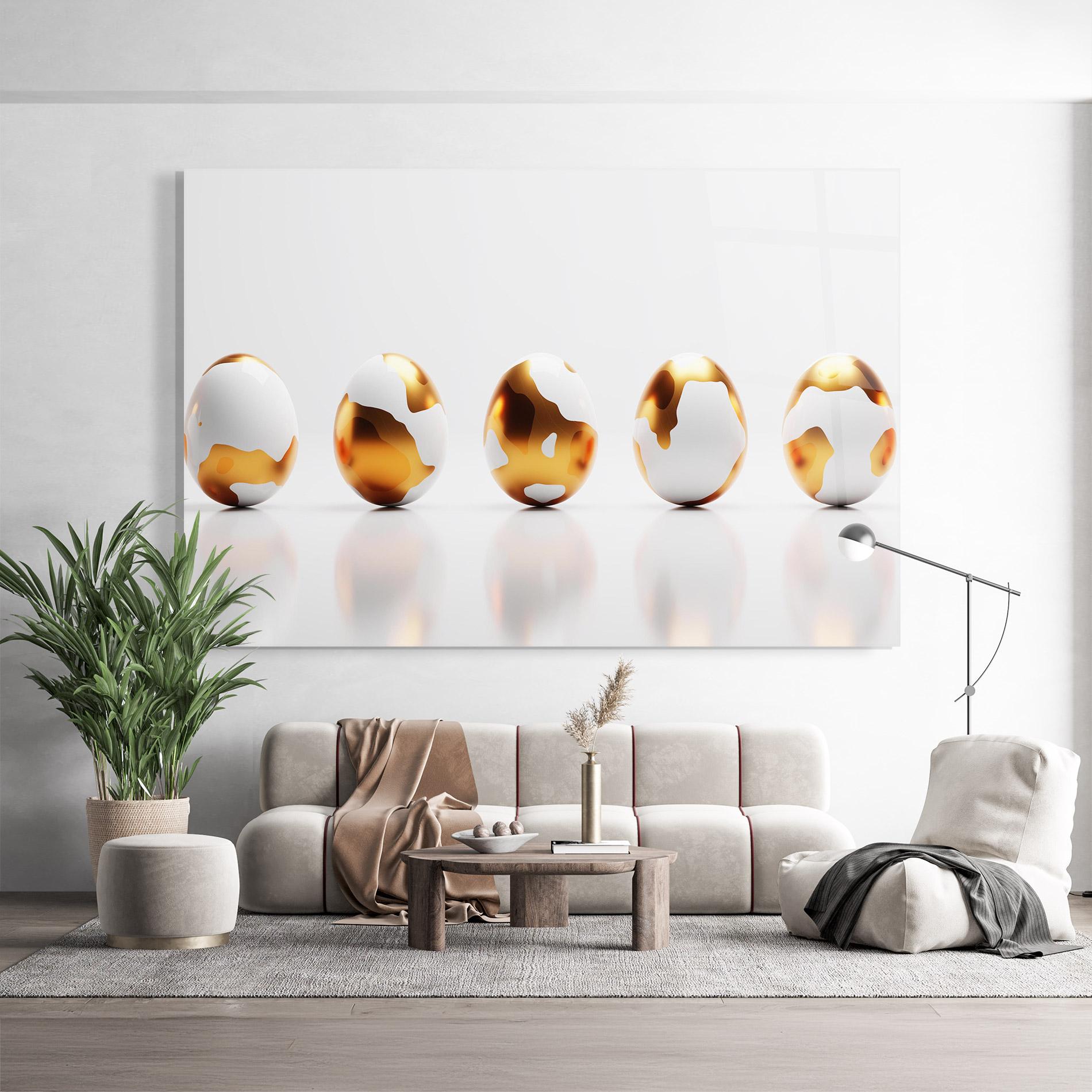 Obraz na Szkle Golden Shiny Eggs mockup 9