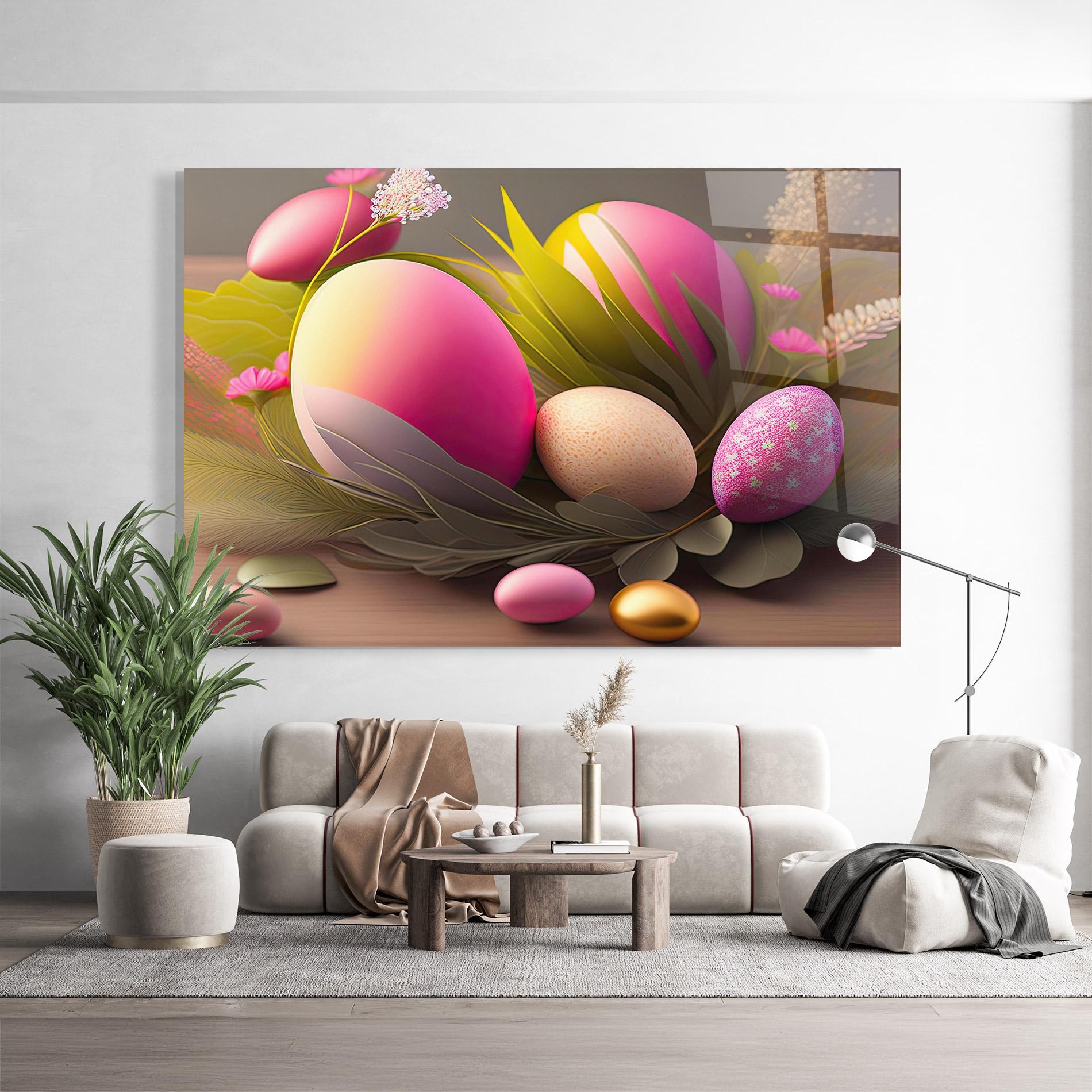 Obraz na Szkle Pink Easter Eggs mockup 9