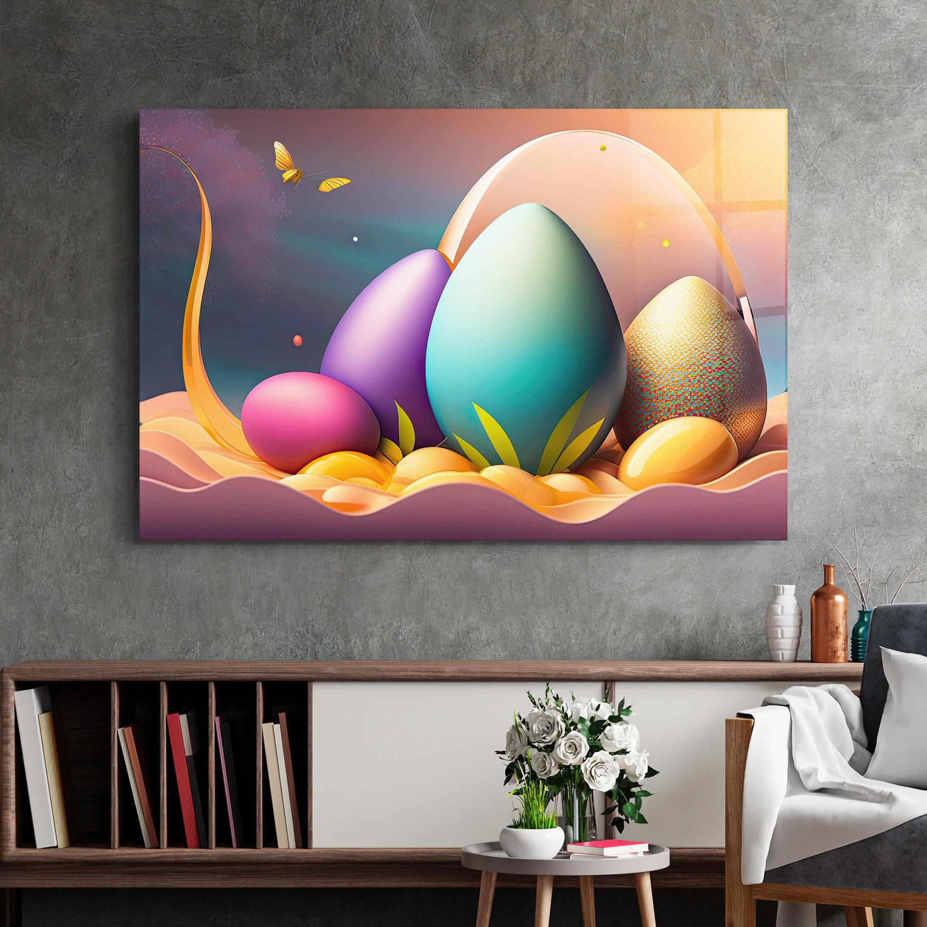 Obraz na Szkle Big Blue Easter Egg mockup 2