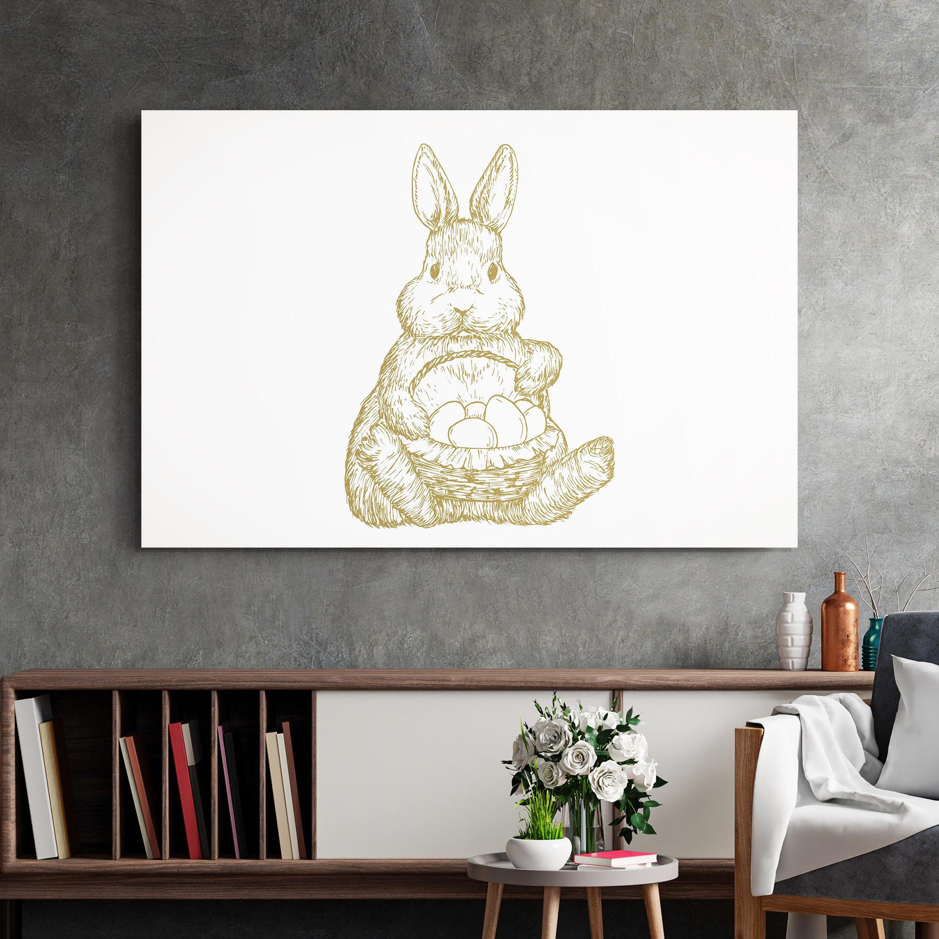 Obraz na Szkle Bunny With Basket mockup 2