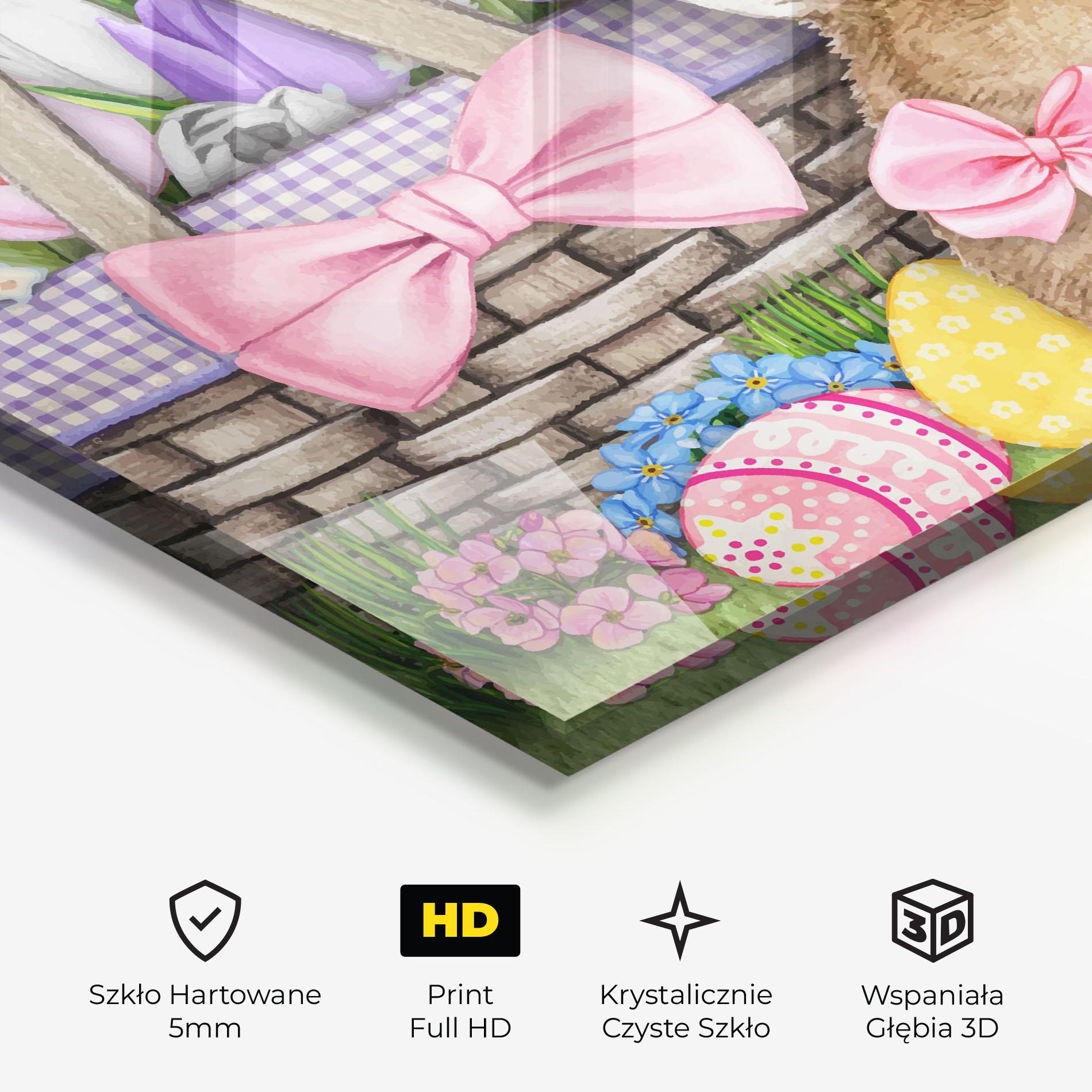 Obraz na Szkle Bunny Pink Bow mockup 3