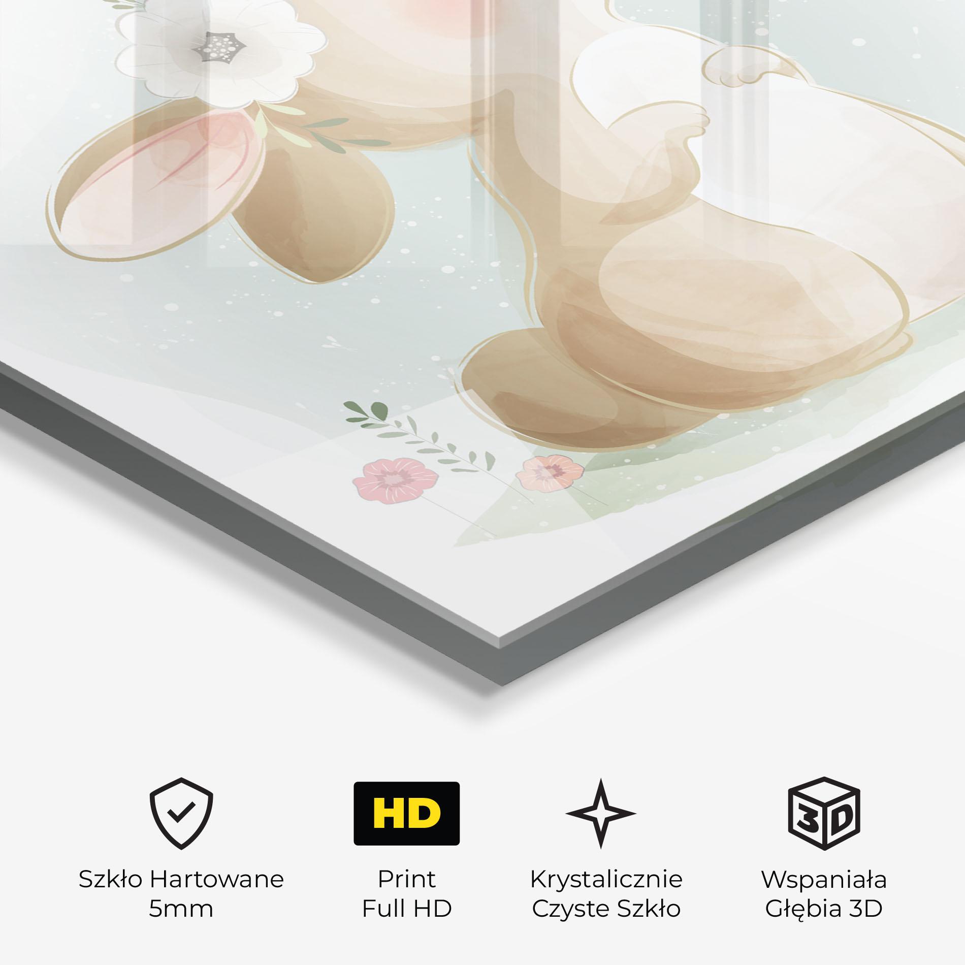 Obraz na Szkle Butterfly On Bunny Nose mockup 3