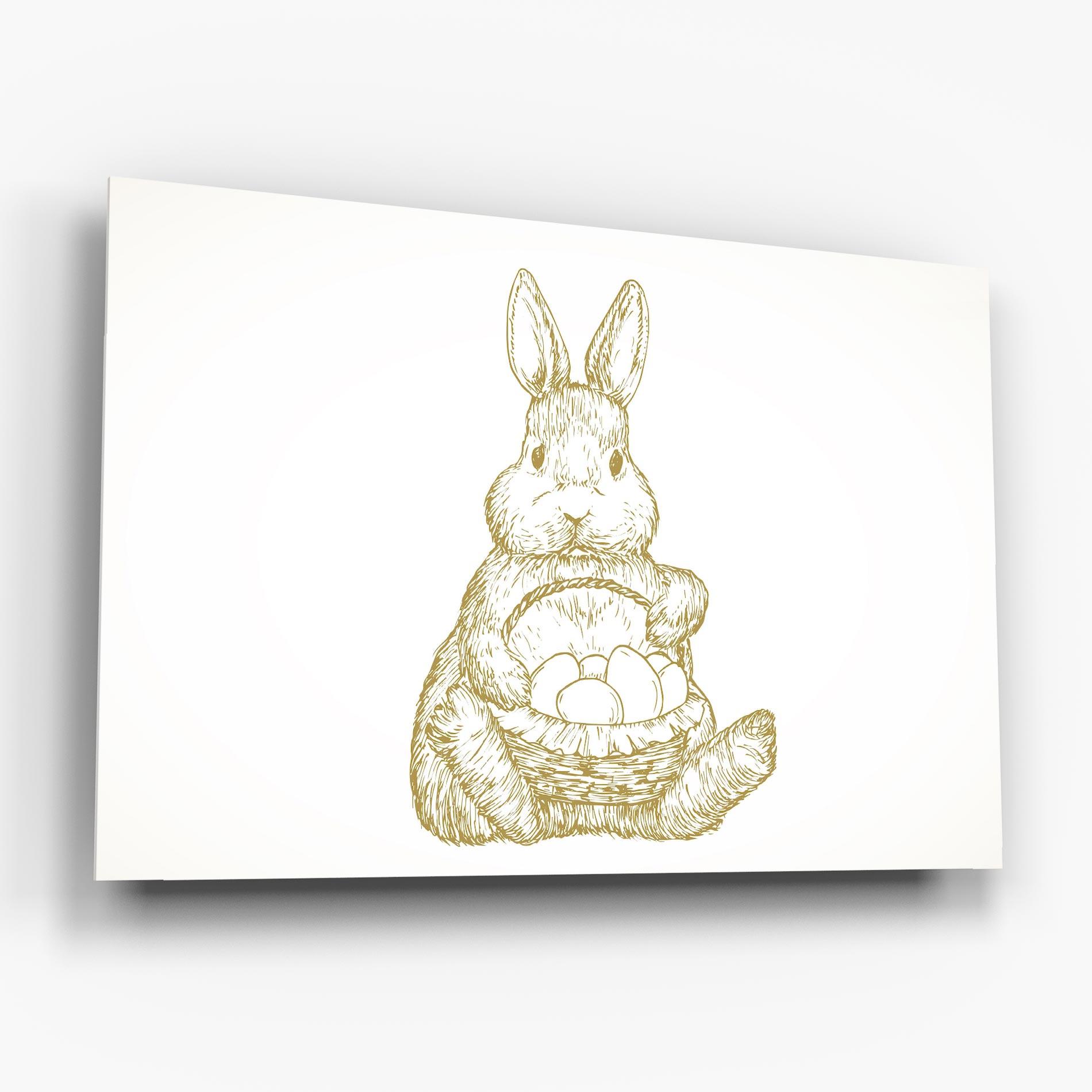 Obraz na Szkle Bunny With Basket mockup 6