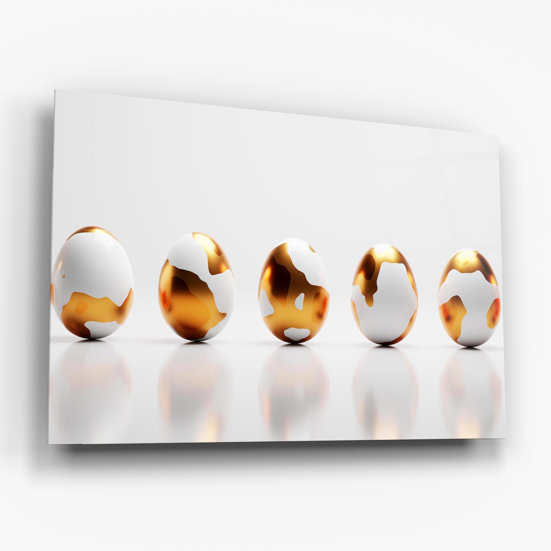Obraz na Szkle Golden Shiny Eggs mockup 6